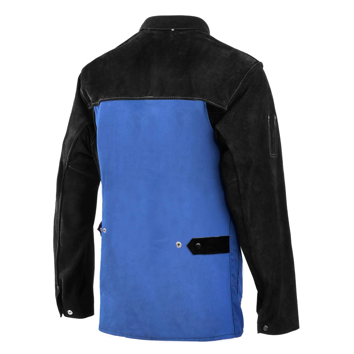 QeeLink Welding Jacket Split Leather Sleeves | Premium Flame Resistant Cotton Body Hybrid Welder Jackets Clothes, X-Large