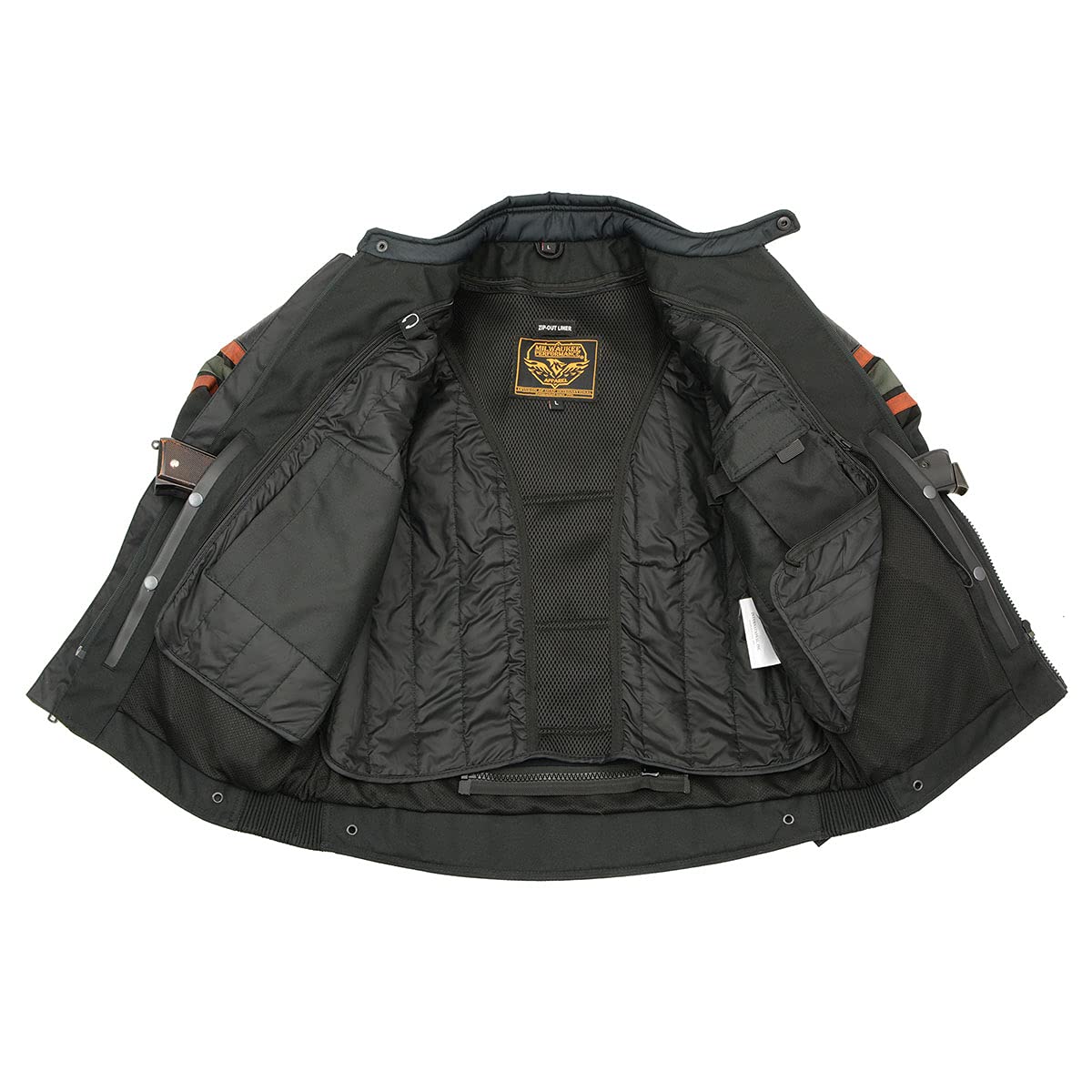 Milwaukee Leather Men’s CE Armored All-Season Motorcycle Jacket – Impact Protection Textile Racer Design - X-Large