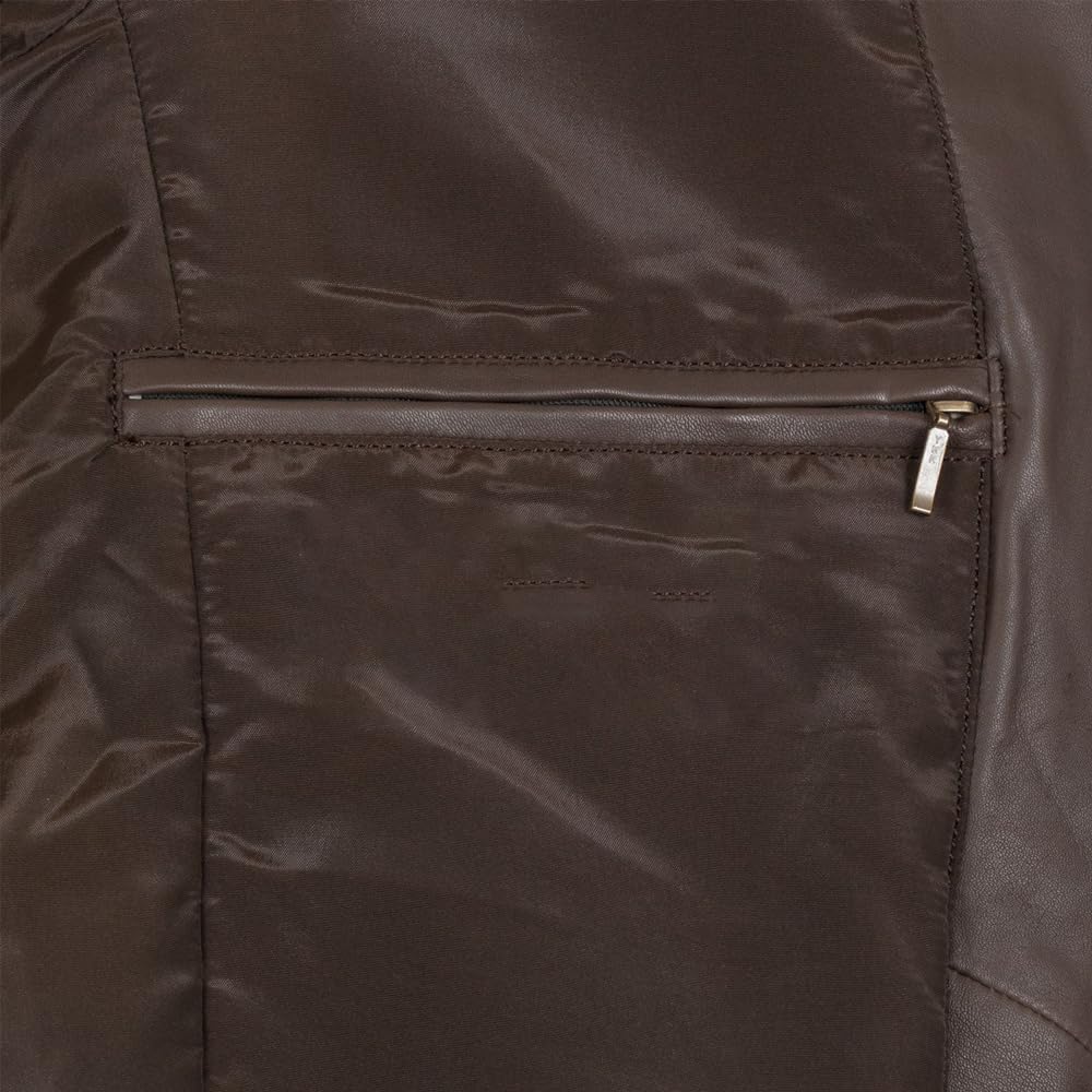 Isaac & David Chicago Lambskin Genuine Casual Wear Leather Blazer Sport Coat with Classic Button Closure for Men Tan Brown (as1, alpha, x_l, regular, regular, Dark Brown)