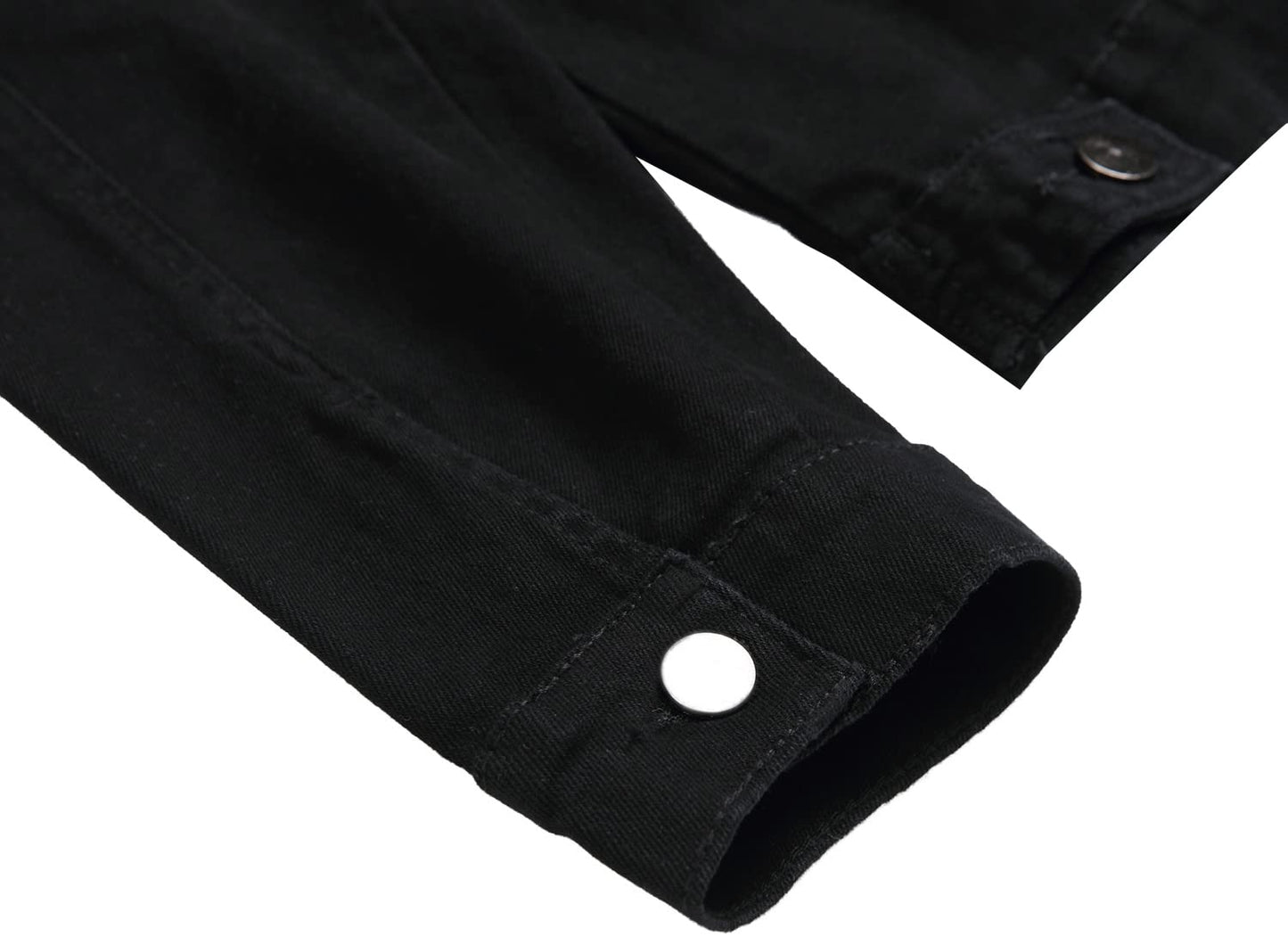 BULUWIE Men's Denim Jacket Distressed Ripped Slim Fit Stretch Trucker Classic Fashion Casual Coat, 2018 Black, L