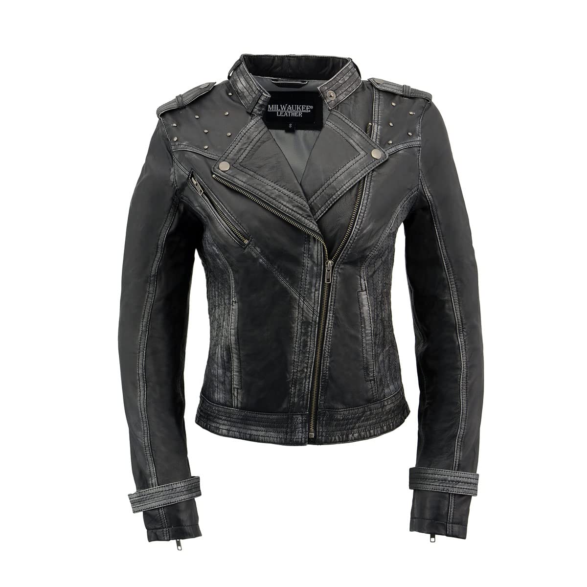 Milwaukee Leather Women's Premium Leather Biker Style Casual Fashion Coats-Jackets SFL - Large