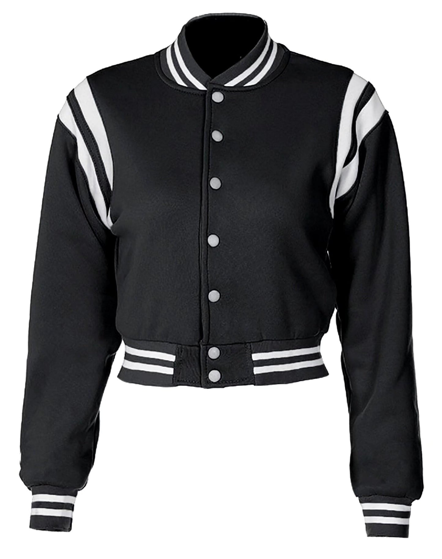 babyhealthy Women Cropped Varsity Jacket Retro Baseball Jacket Bomber Coat