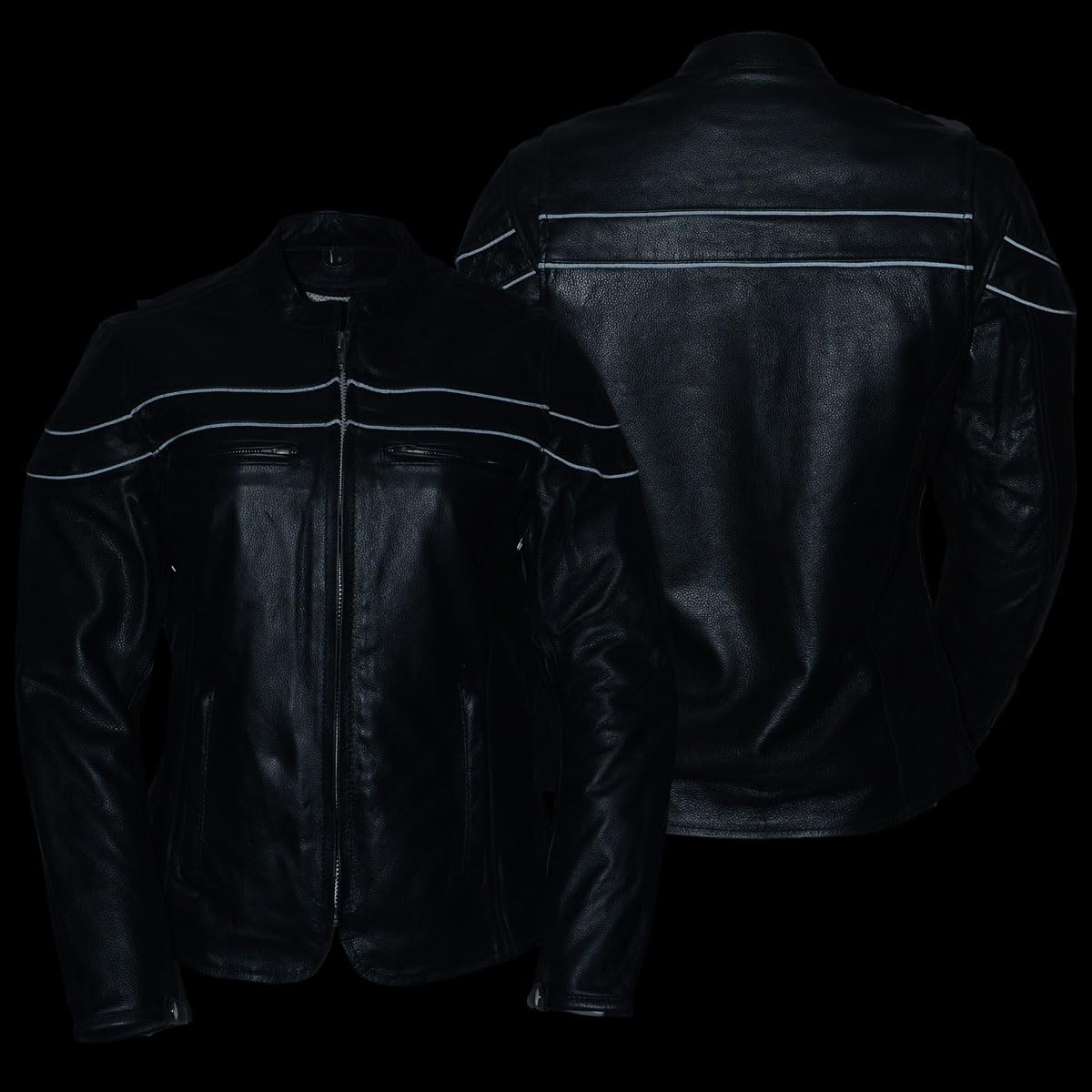 Milwaukee Leather LKL27008 Women's Premium Black Leather Motorcycle Rider Jacket with CE Armor Protection - Medium