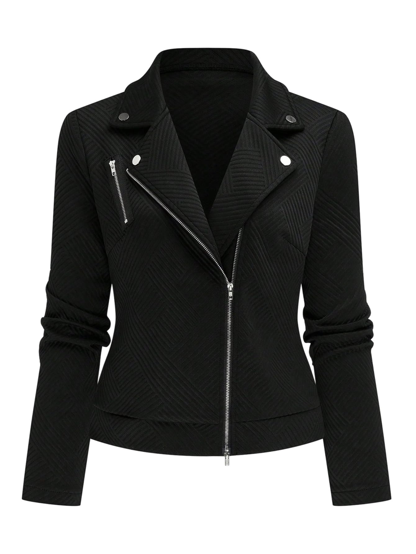 GORGLITTER Women's Zip Up Motorcycle Jacket Long Sleeve Moto Bomber Jackets