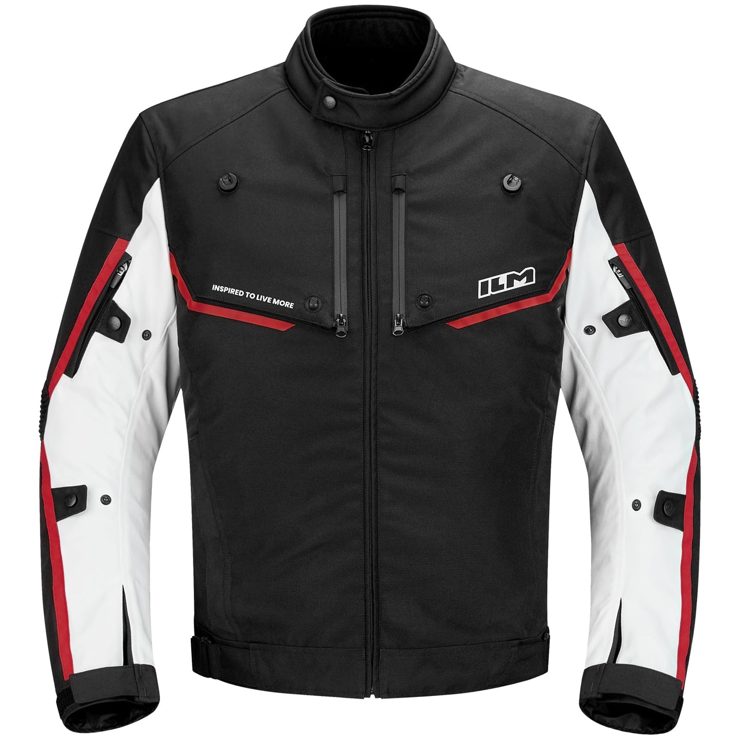ILM Motorcycle Riding Jacket with CE Armor and Detachable Waterproof Thermal Liner Dual Sport All Season for Men Model JF2