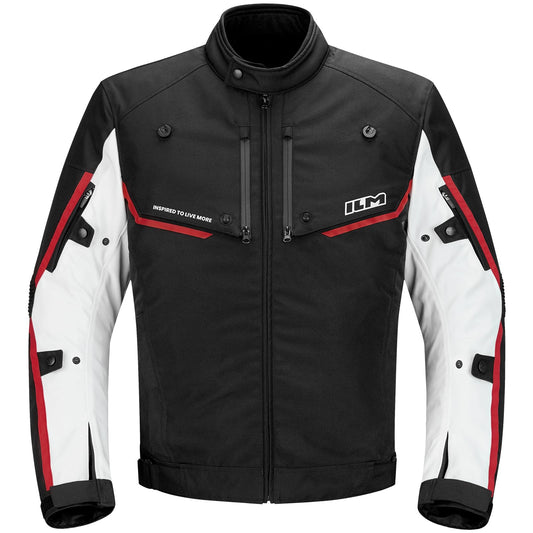 ILM Motorcycle Riding Jacket with CE Armor and Detachable Waterproof Thermal Liner Dual Sport All Season for Men Model JF2