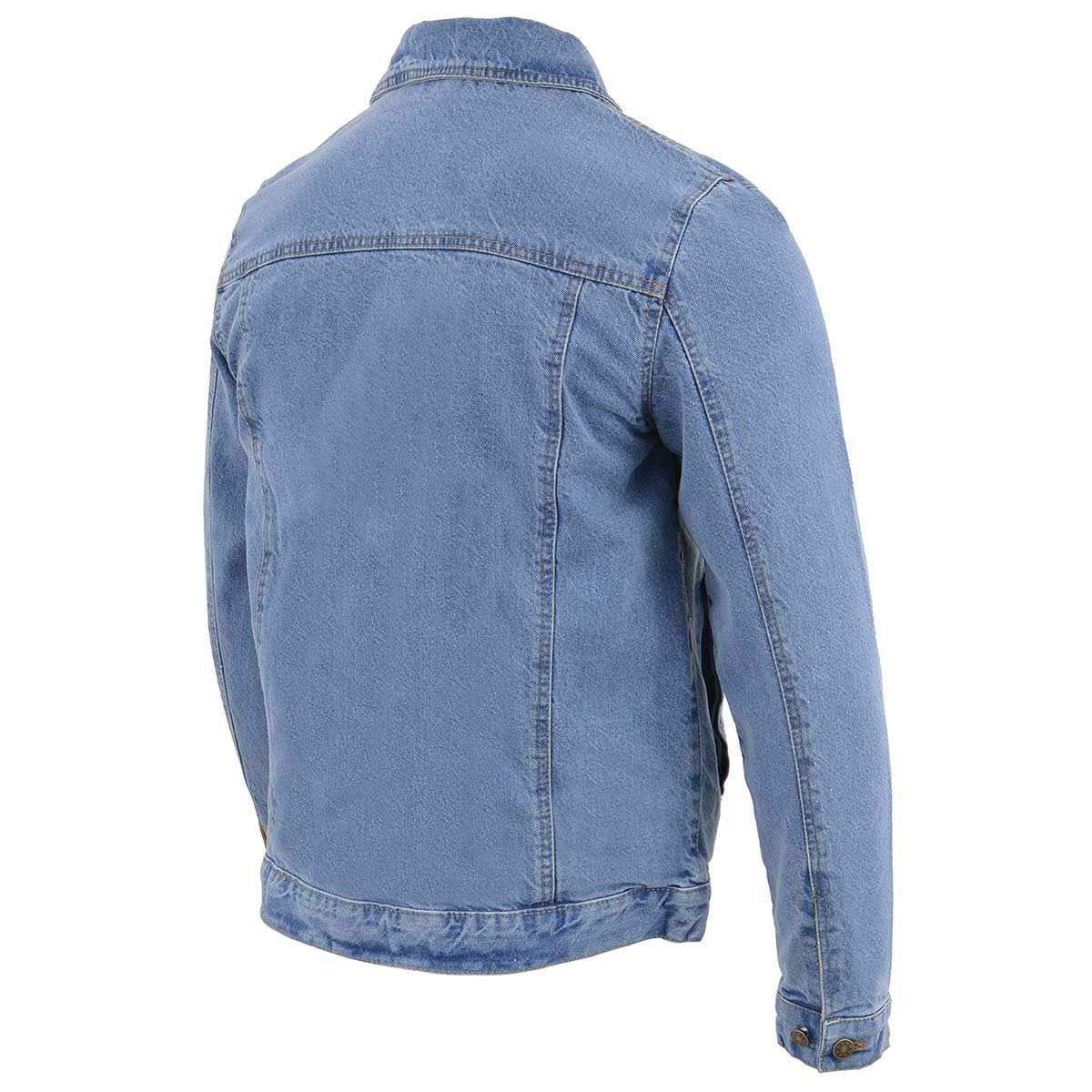 Milwaukee Leather Men's Classic Motorcycle Denim Jacket For All Weather and Riding - Large