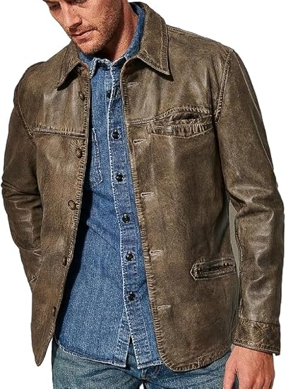 Men's Classic Real Suede Leather Bomber Jacket |Men's Western Style Softshell Suede Leather Jacket