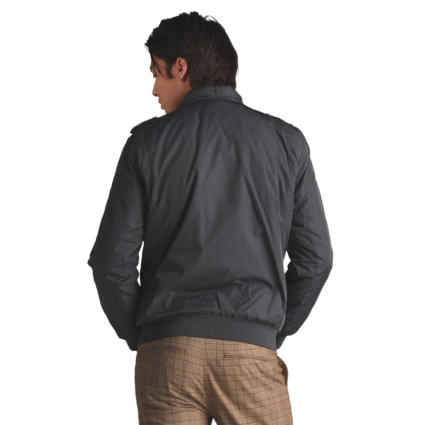 Members Only Men's Iconic Racer Quilted Lining & Slim Fit Jacket (Charcoal, Small)