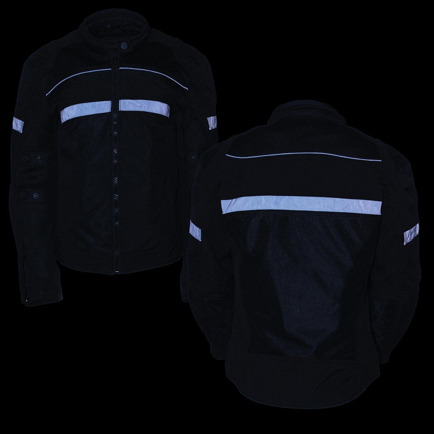 Milwaukee Leather MPL2775 Black Armored Textile Motorcycle Jacket for Women - All Season Jacket w/Removable Liner - Medium