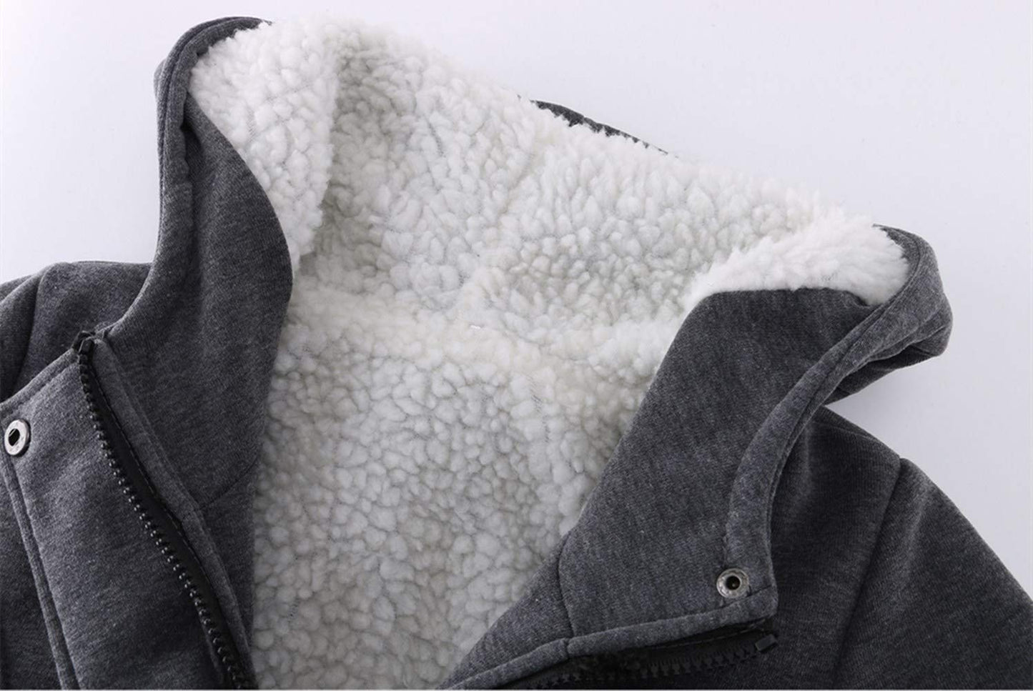 JiangWu Womens Fashion Horn Button Fleece Thicken Coat with Hood Winter Warm Jacket (X-Large, Dark-gray)