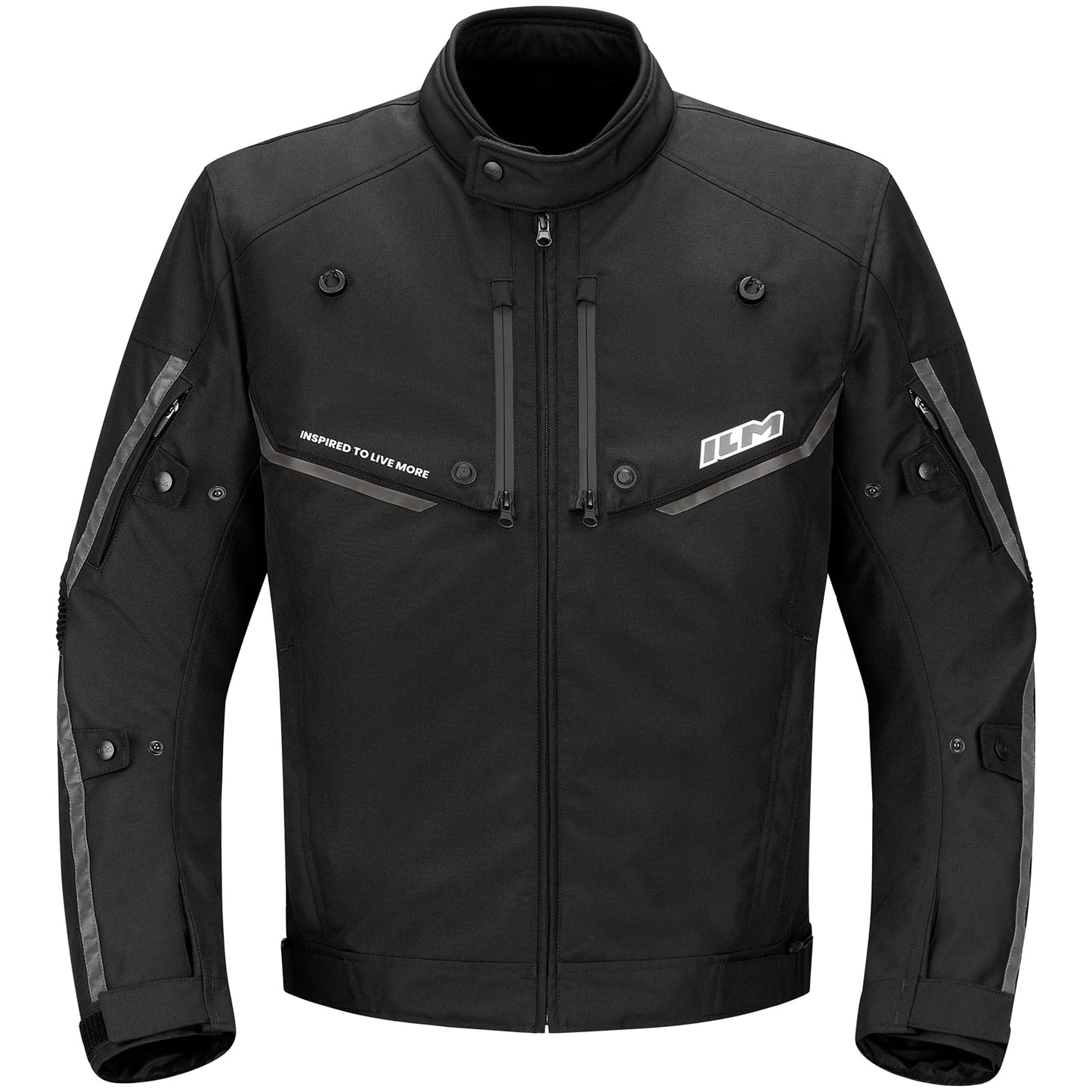 ILM Motorcycle Riding Jacket with CE Armor and Detachable Waterproof Thermal Liner Dual Sport All Season for Men Model JF2