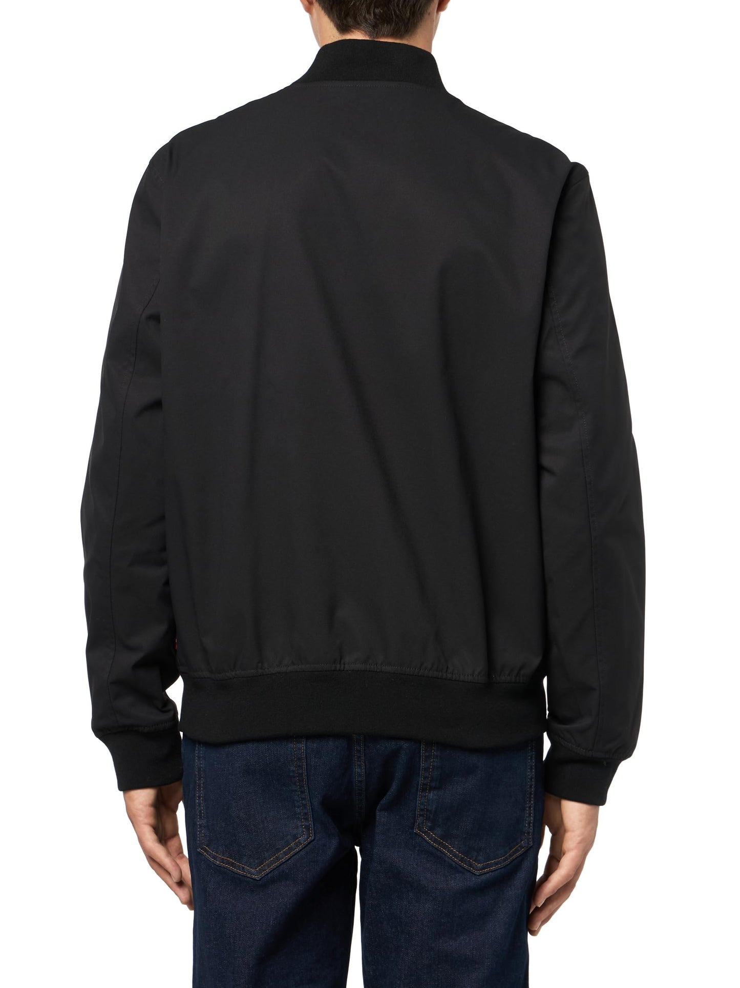 Levi's Men's Rib Knit Bomber With Chest Zip Pocket, Black, Large