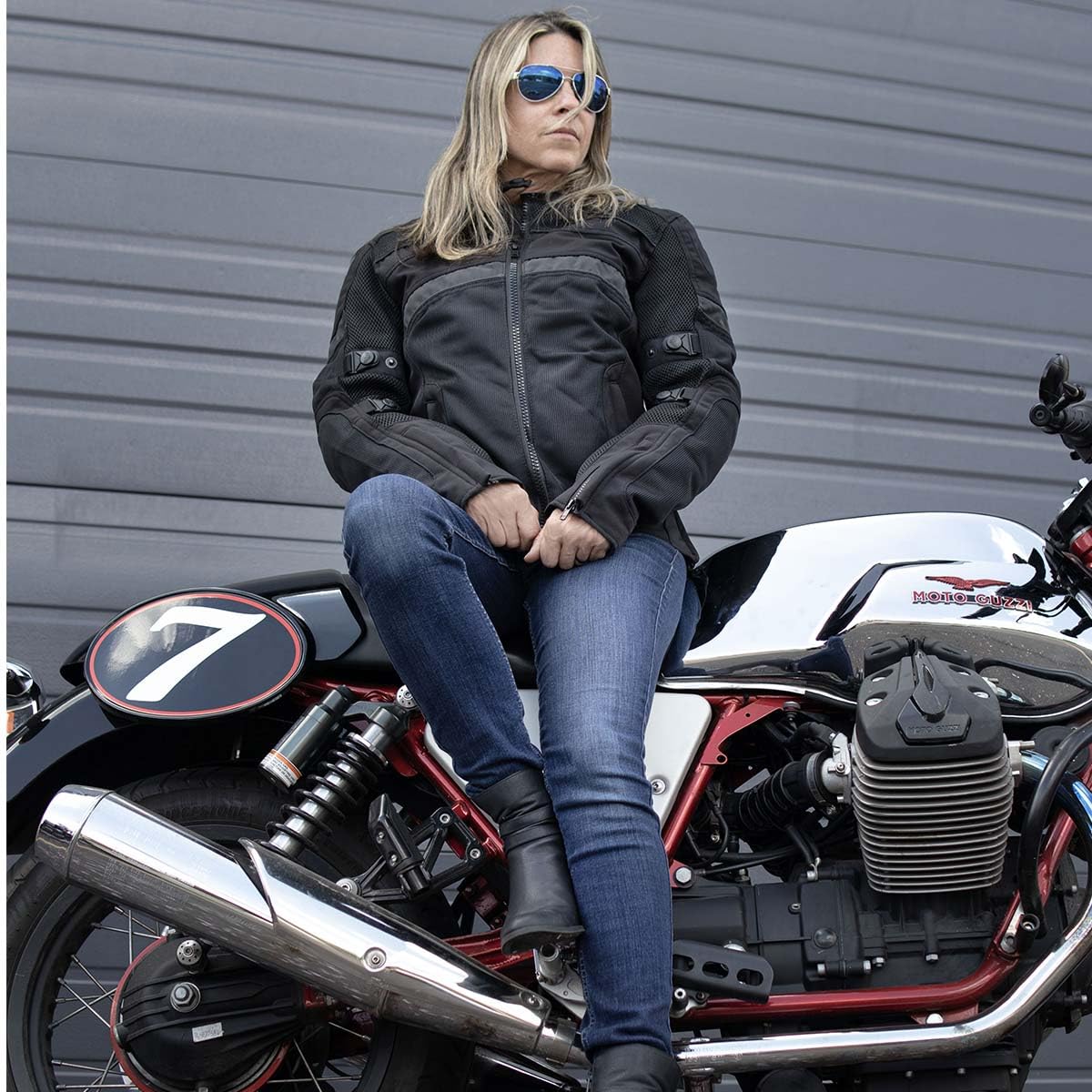 Milwaukee Leather MPL2775 Black Armored Textile Motorcycle Jacket for Women - All Season Jacket w/Removable Liner - Medium