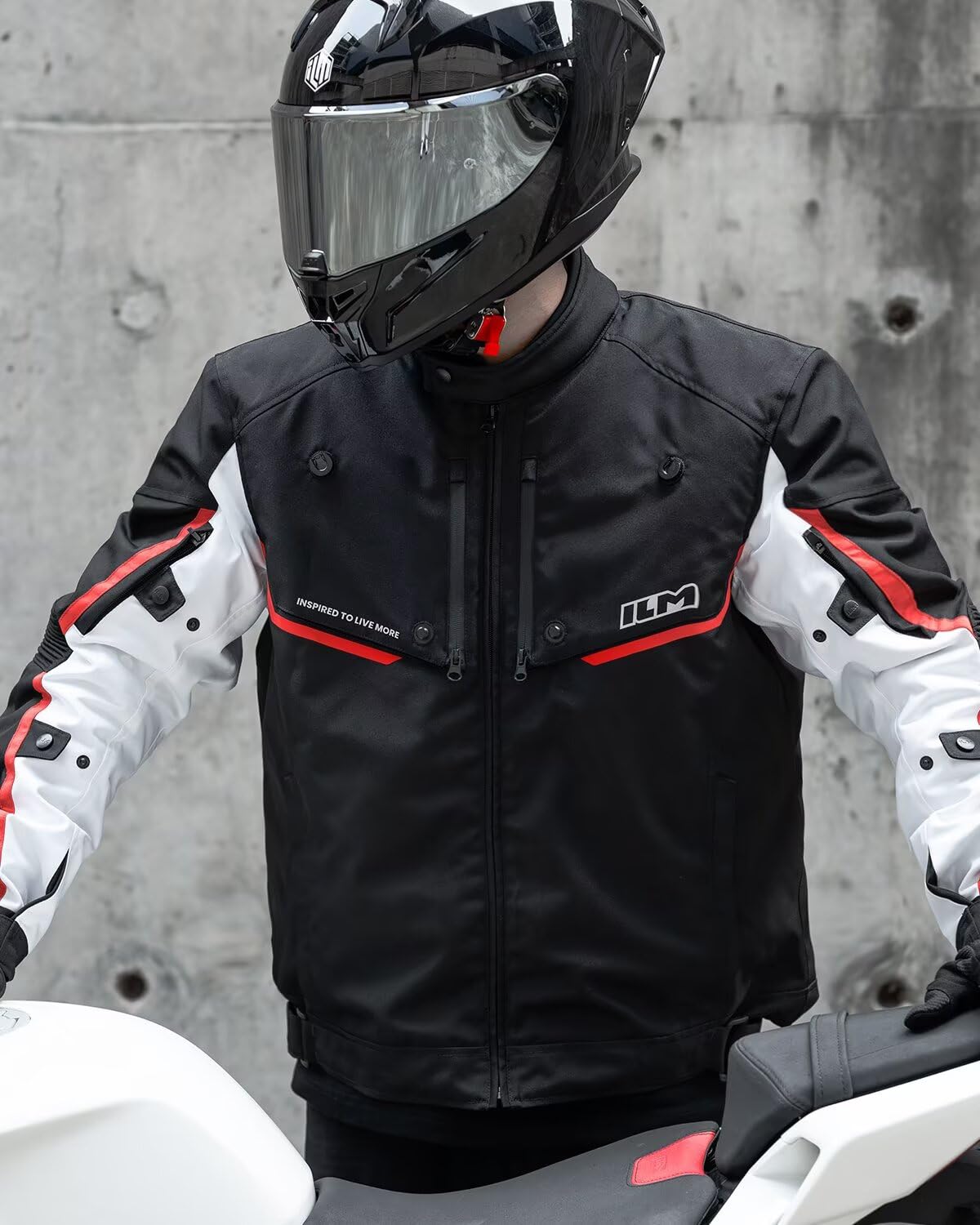 ILM Motorcycle Riding Jacket with CE Armor and Detachable Waterproof Thermal Liner Dual Sport All Season for Men Model JF2