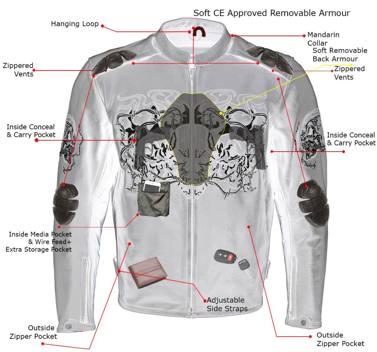 Milwaukee Leather Men's Racer Style Premium Leather Motorcycle Jackets - Large