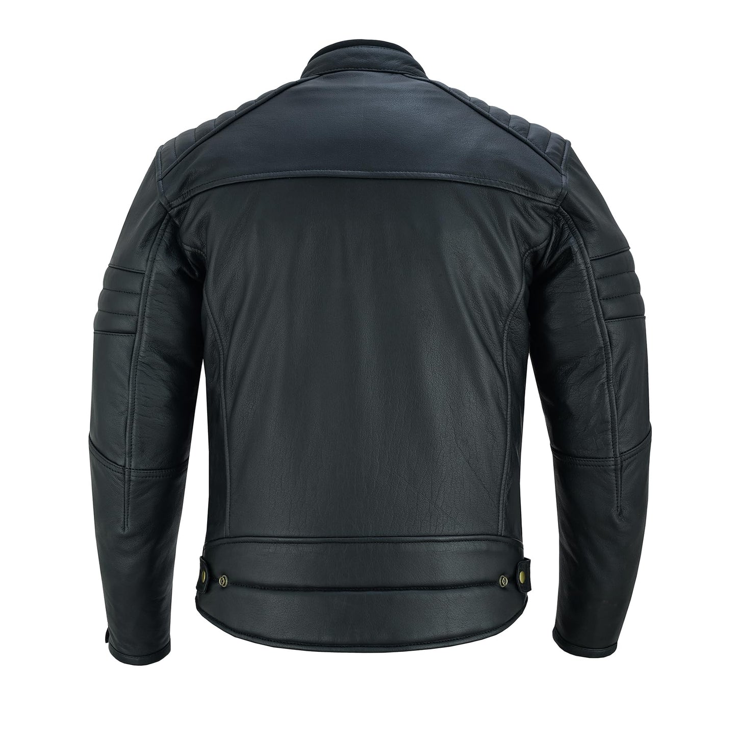 BTR BORN TO RACE Men's Motorbike Leather Jacket Distress Zip Up Bikers Riding Protection Motorcycle Leather Jackets (US, Alpha, Medium, Regular, Regular, Natural Black-Jacket)