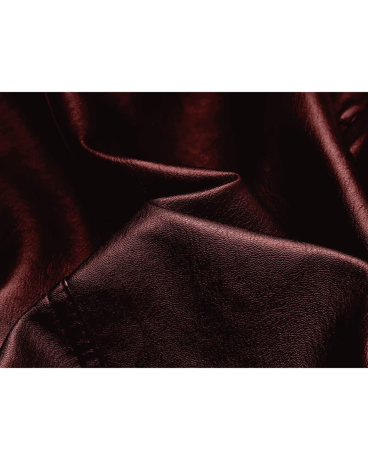 Fairylinks Leather Jacket Men Casual Zip Up, Burgundy, Small