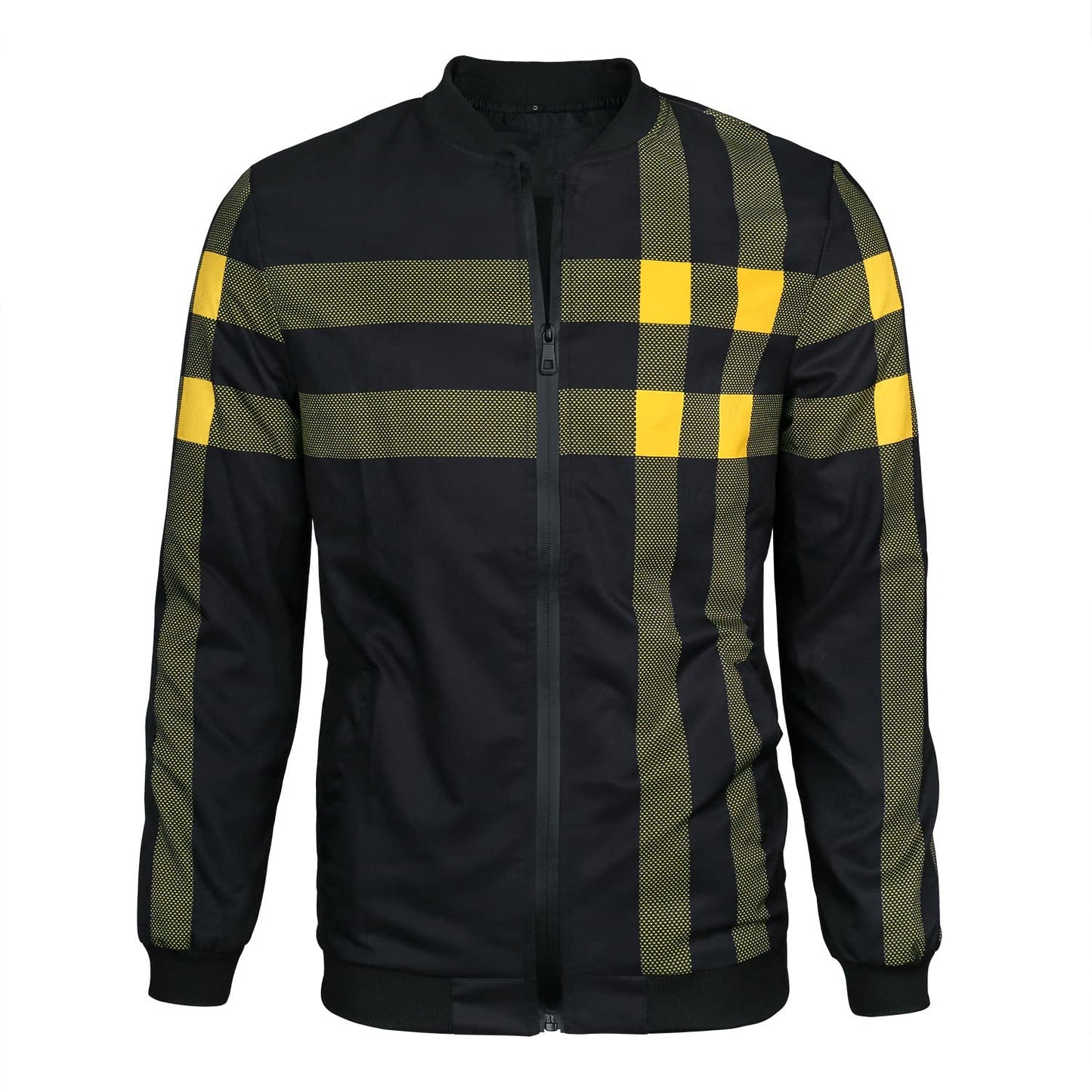 LOGEEYAR Men's Bomber Jacket Casual Lightweight Jacket Color Block Windbreaker Coat with Pocket