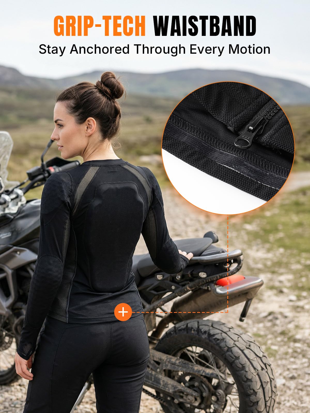 Oumurs Motorcycle Jacket Women Armored Motorcycle Shirt with CE Certified Protective Mesh Jacket with Reflective Strips, All Season Motorcycle Riding Shirt for Motorcycle Bicycle Scooter Riding Gear