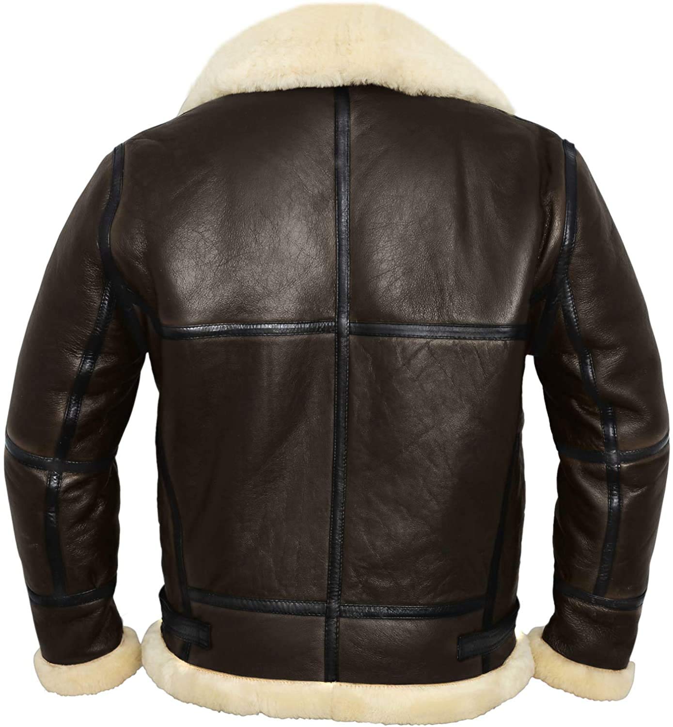 MARCO ENZOLANI B3 Bomber Jacket Aviator Real Shearling B3 Bomber Jacket Winter (Brown, s)