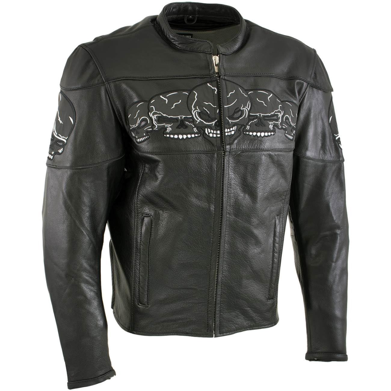Milwaukee Leather Men's Racer Style Premium Leather Motorcycle Jackets - Medium