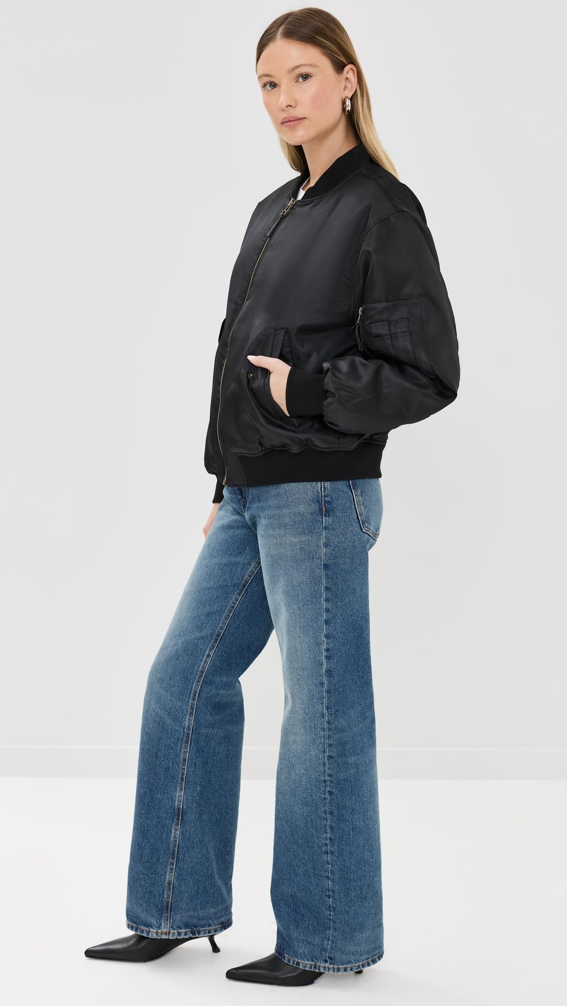 ANINE BING Women's Leon Bomber Jacket, Black, XS