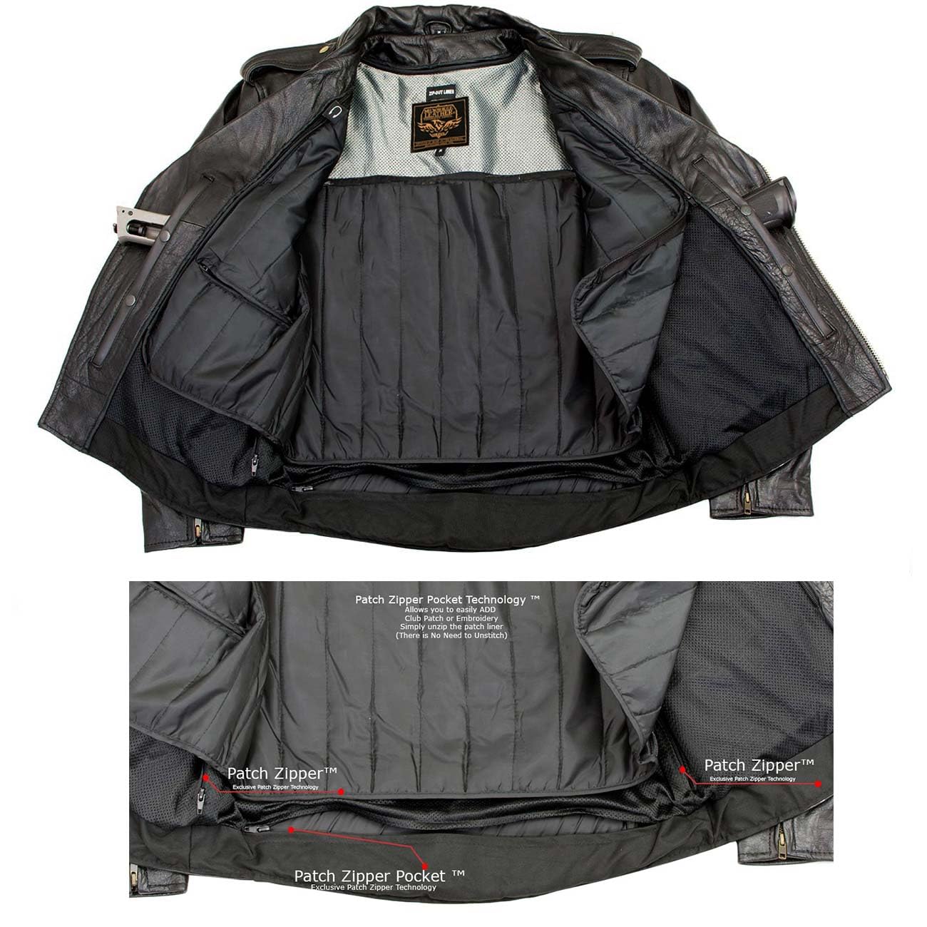 Milwaukee Leather LKM17004 Men's Classic Premium Black Vented Motorcycle Leather Biker Riders Jacket - X-Large