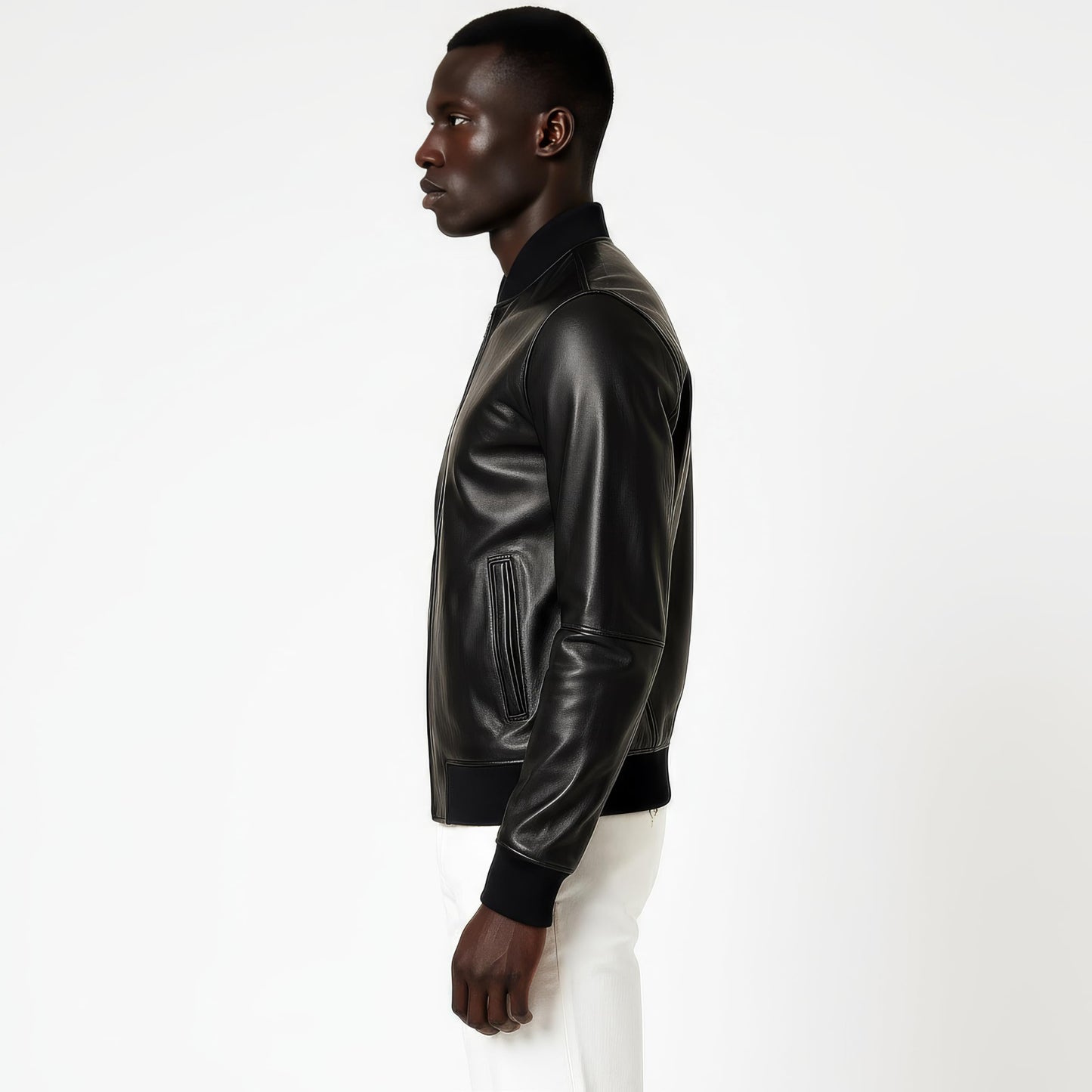 SOL HERMOSA Men’s Real Leather Bomber Jacket Genuine Leather Outerwear for Men | Classic Stylish Motorcycle Jacket, Winter Wear, Casual & Biker Leather Jacket for Men