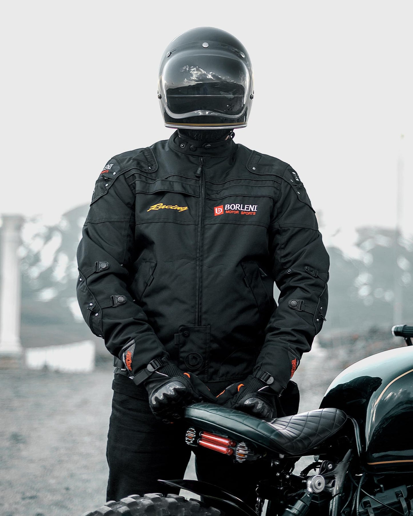 BORLENI Motorcycle Jacket for Men with Armor Riding Jacket CE Approved