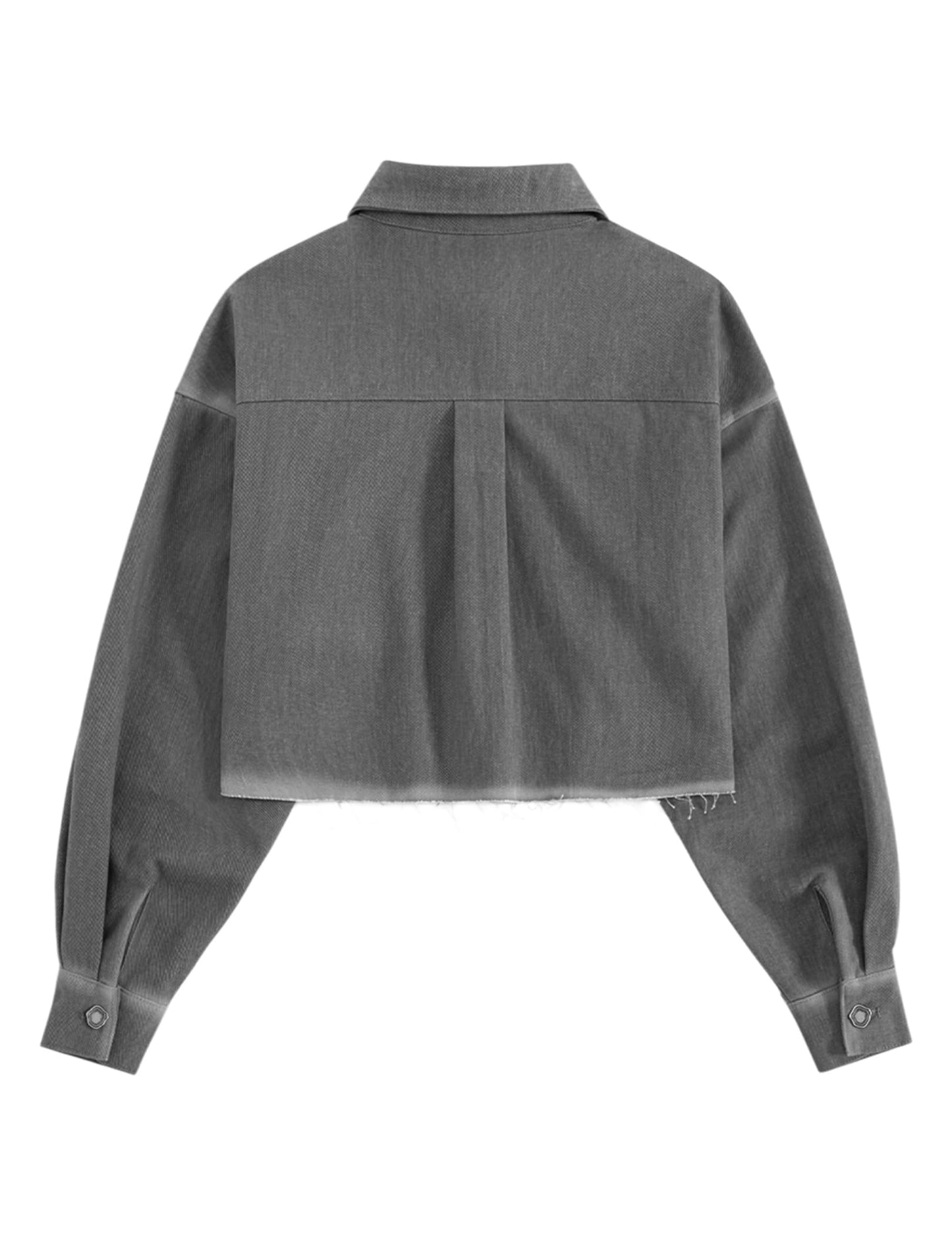 Aelfric Eden Denim Jacket for Women Cropped Jean Jacket Washed Grey Vintage Spring Jacket Denim Shirt for Men Women
