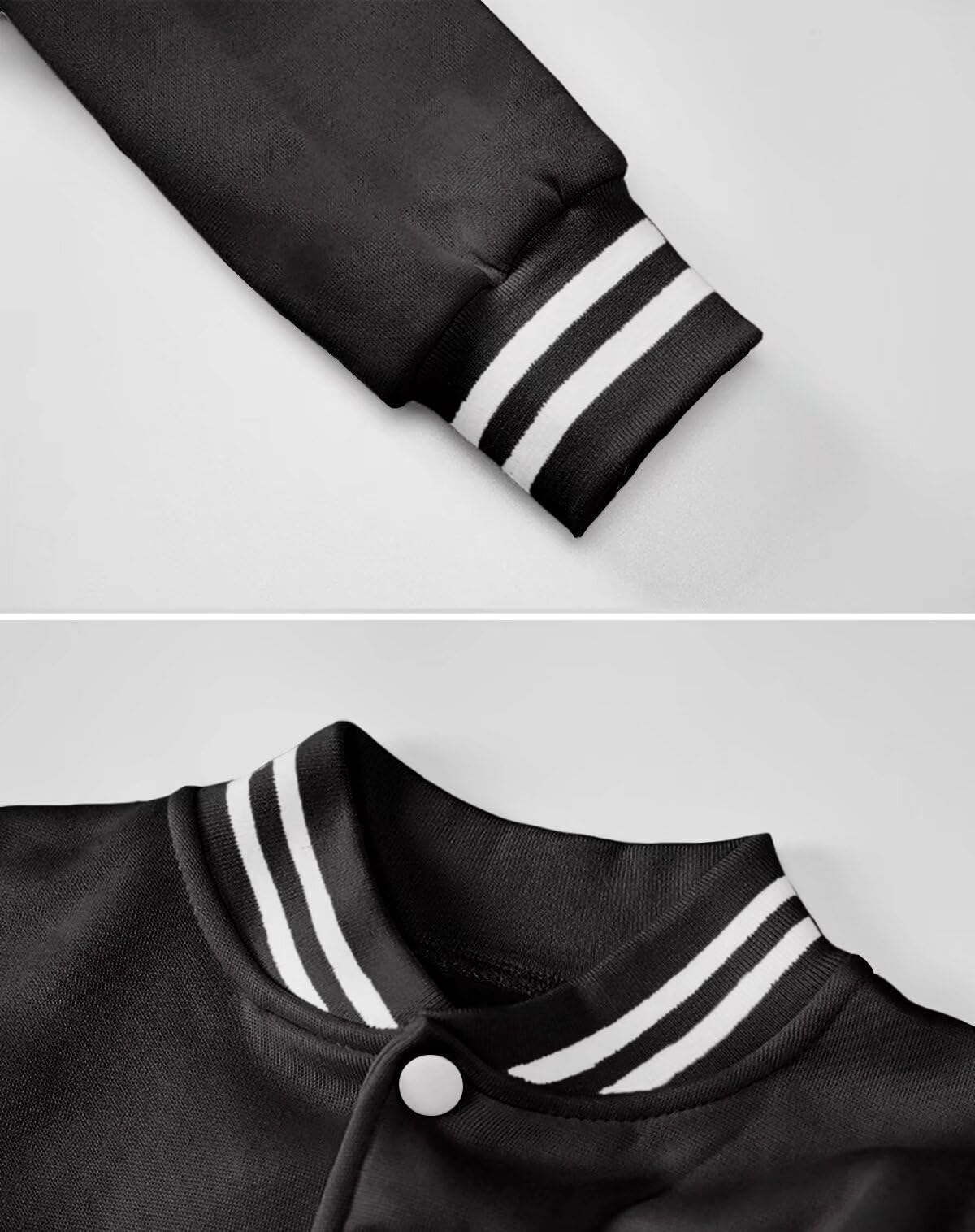 babyhealthy Women Cropped Varsity Jacket Retro Baseball Jacket Bomber Coat