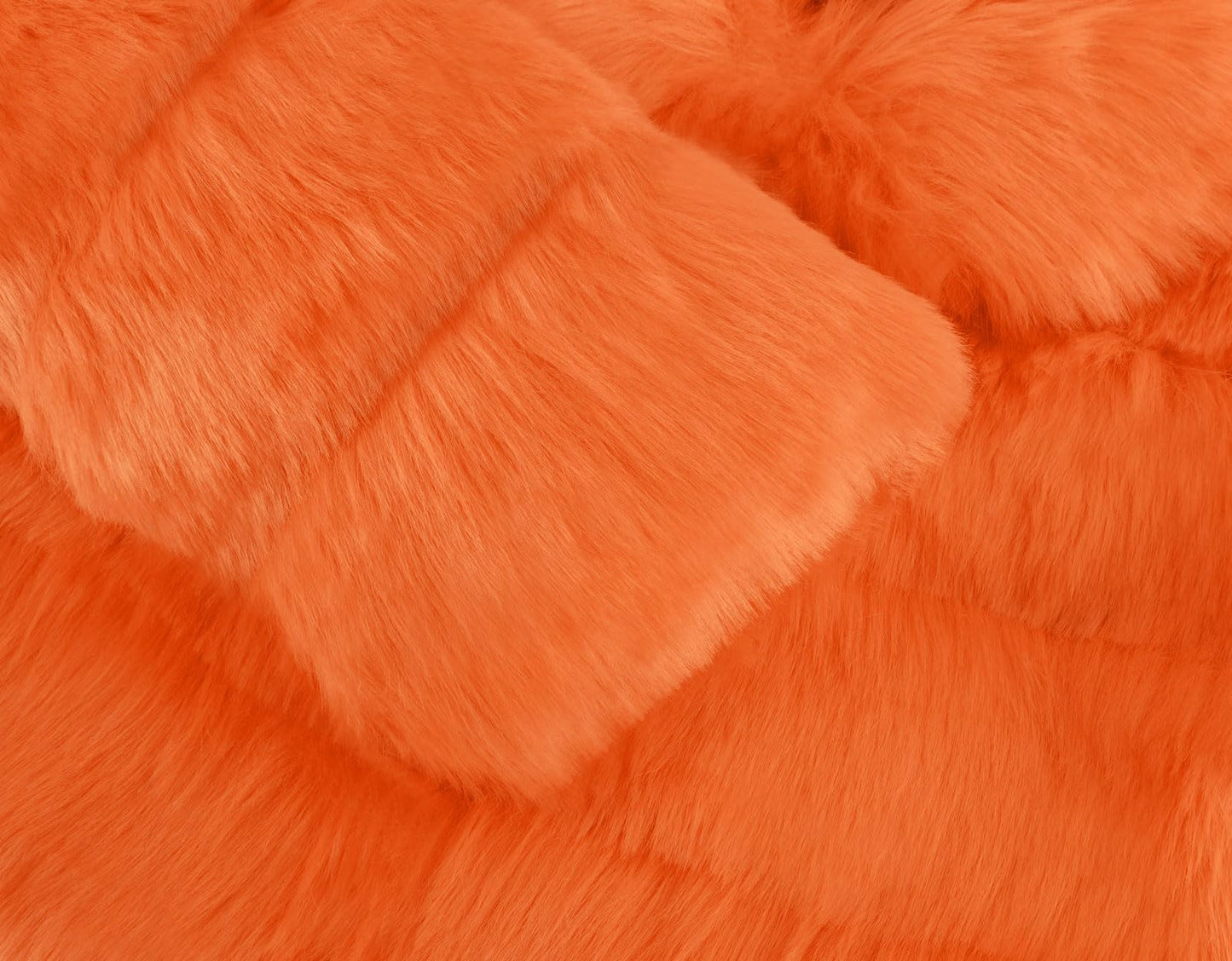 loveimgs Women Fluffy Faux Fur Coat Cropped Jacket Puffer Jacket Zip Up Winter Warm Fuzzy Teddy Jacket (Medium,Orange)