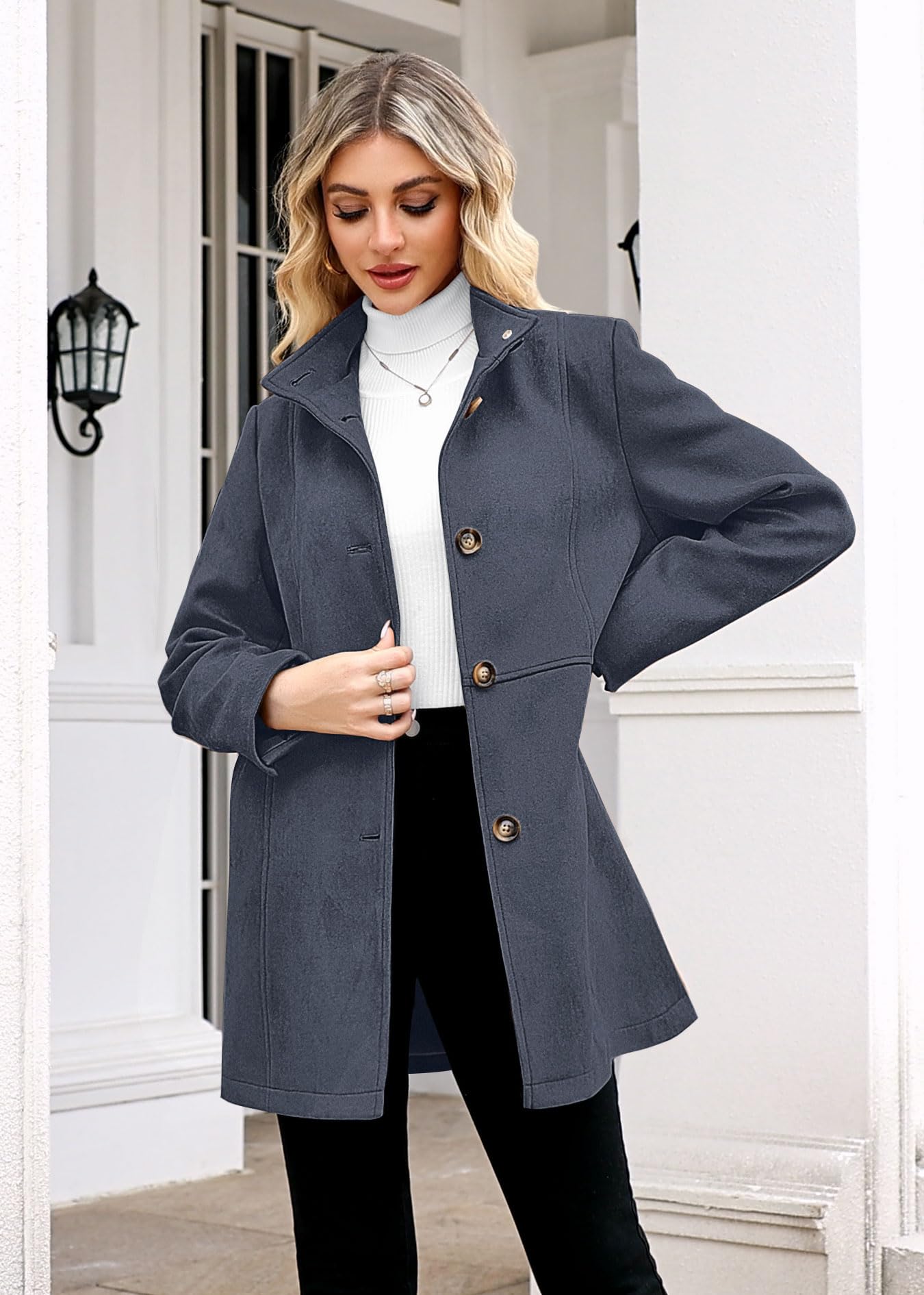 Women's Single Breasted Suede Leather Jacket Coat 2025 Fashion Winter Stand Collar Trench Coats