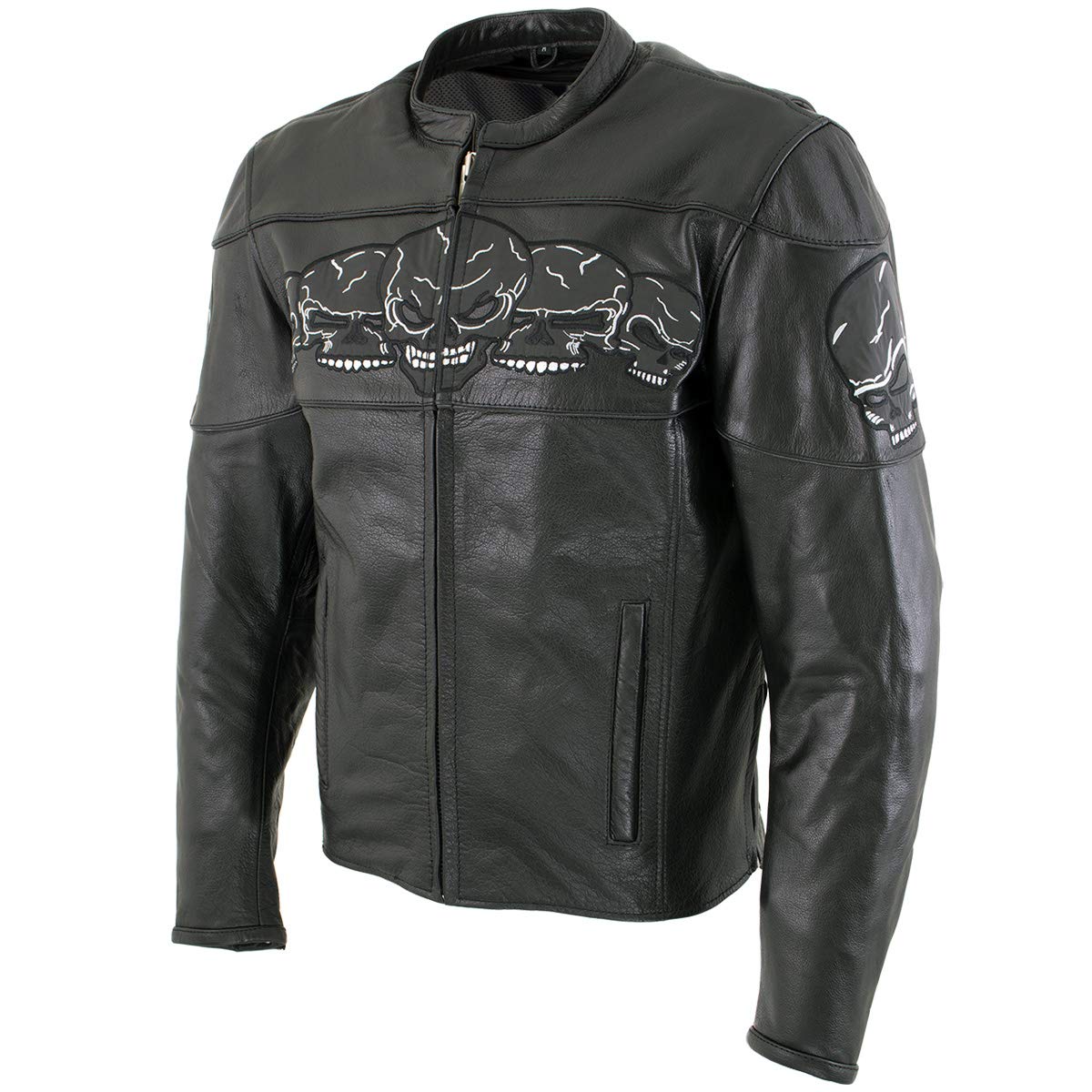 Milwaukee Leather Men's Racer Style Premium Leather Motorcycle Jackets - Medium