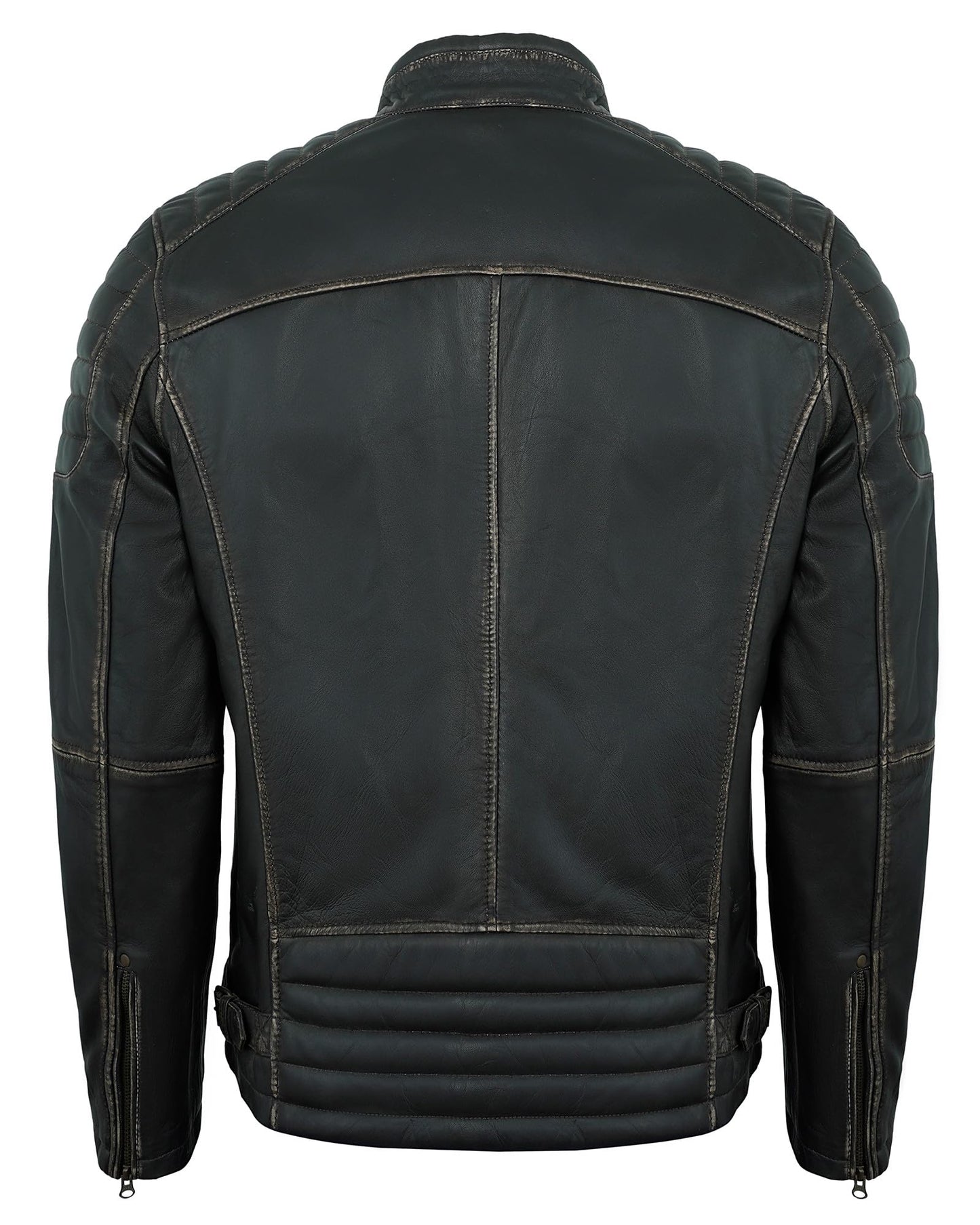 UrbanFocal Quilted Brown Leather Jacket Men - Real Lambskin Stylish ZipUp Mens Leather Jackets | [101011006] Felx Ruboff, 2XL