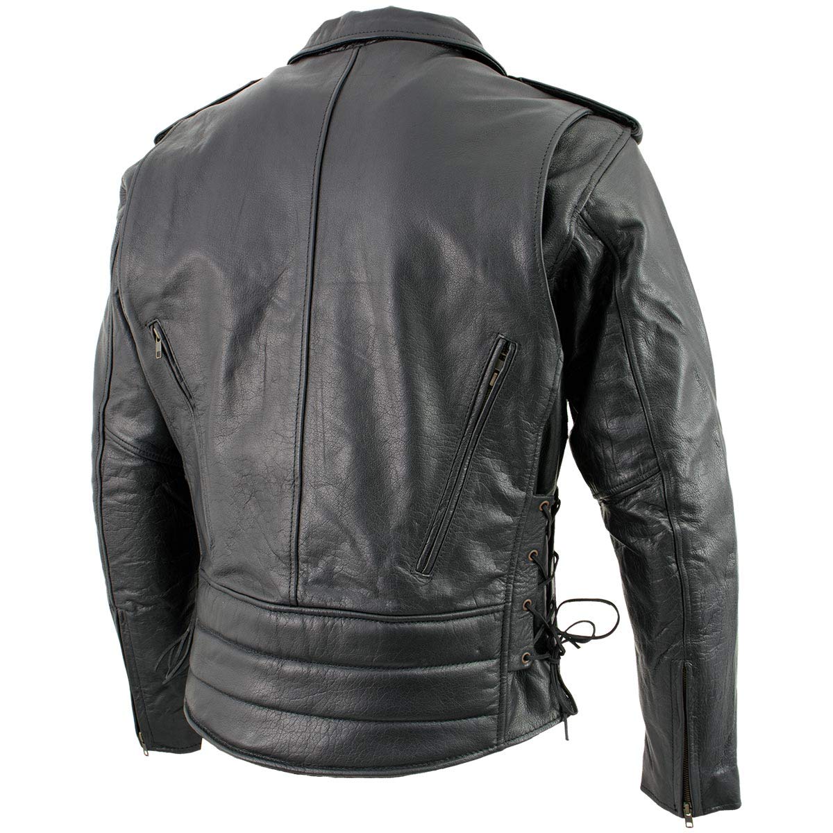 Milwaukee Leather LKM17004 Men's Classic Premium Black Vented Motorcycle Leather Biker Riders Jacket - X-Large