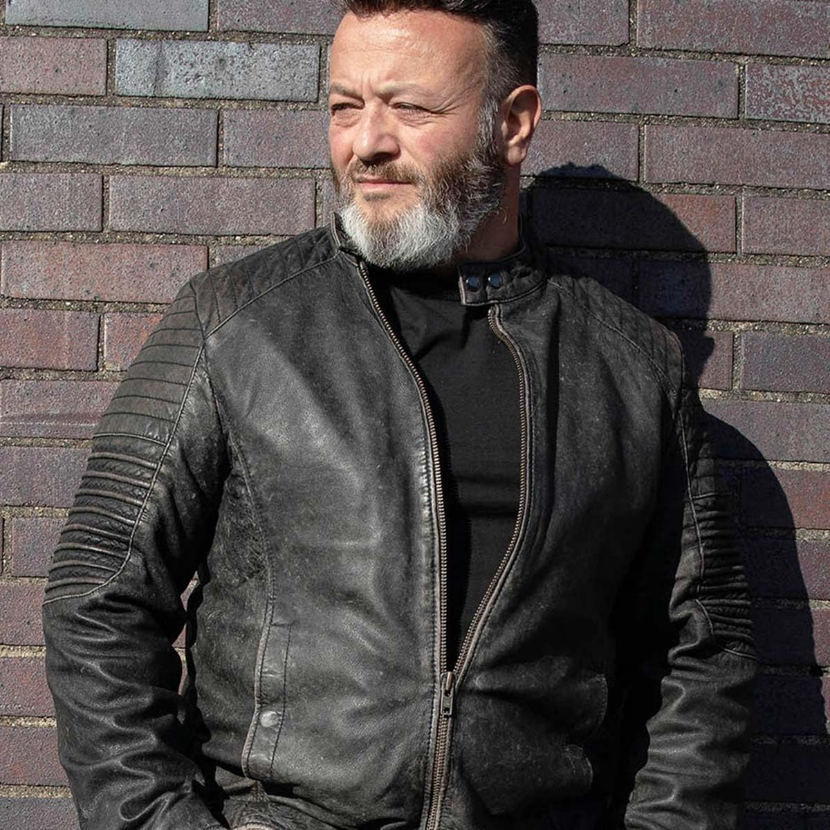 Milwaukee Leather Vintage SFM1808 Men's Brown Leather Seamed Shoulder Zipper Front Jacket - Large