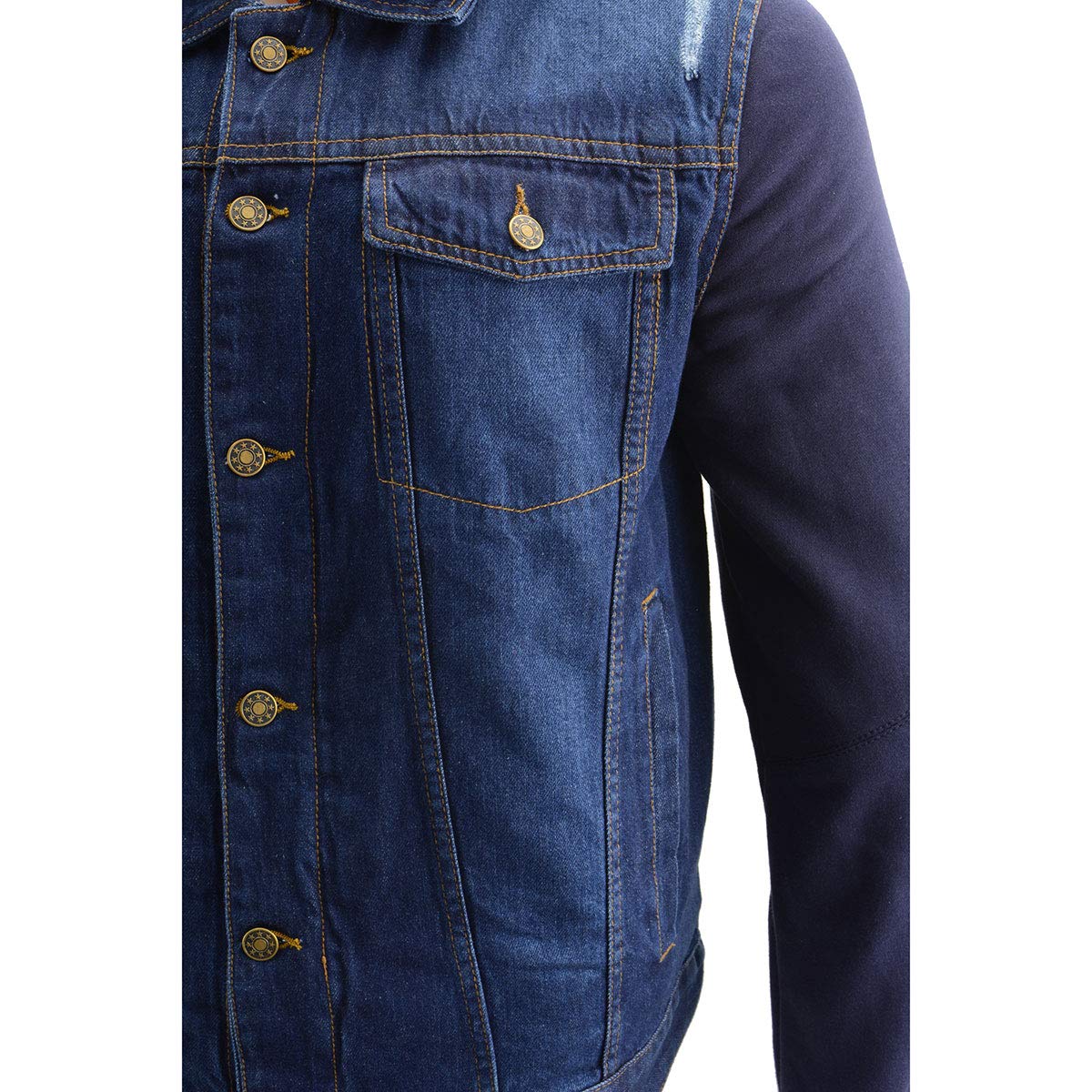 Milwaukee Leather Men's Classic Motorcycle Denim Jacket For All Weather and Riding - Large