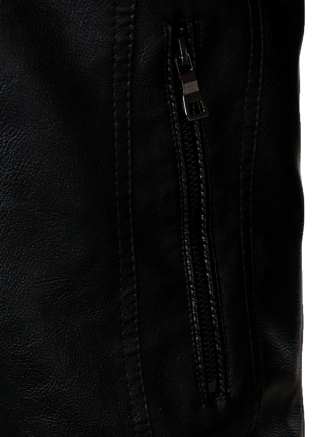 HOOD CREW Men’s Faux Leather Jackets Vintage Biker Motorcycle Jacket for Men Black XL