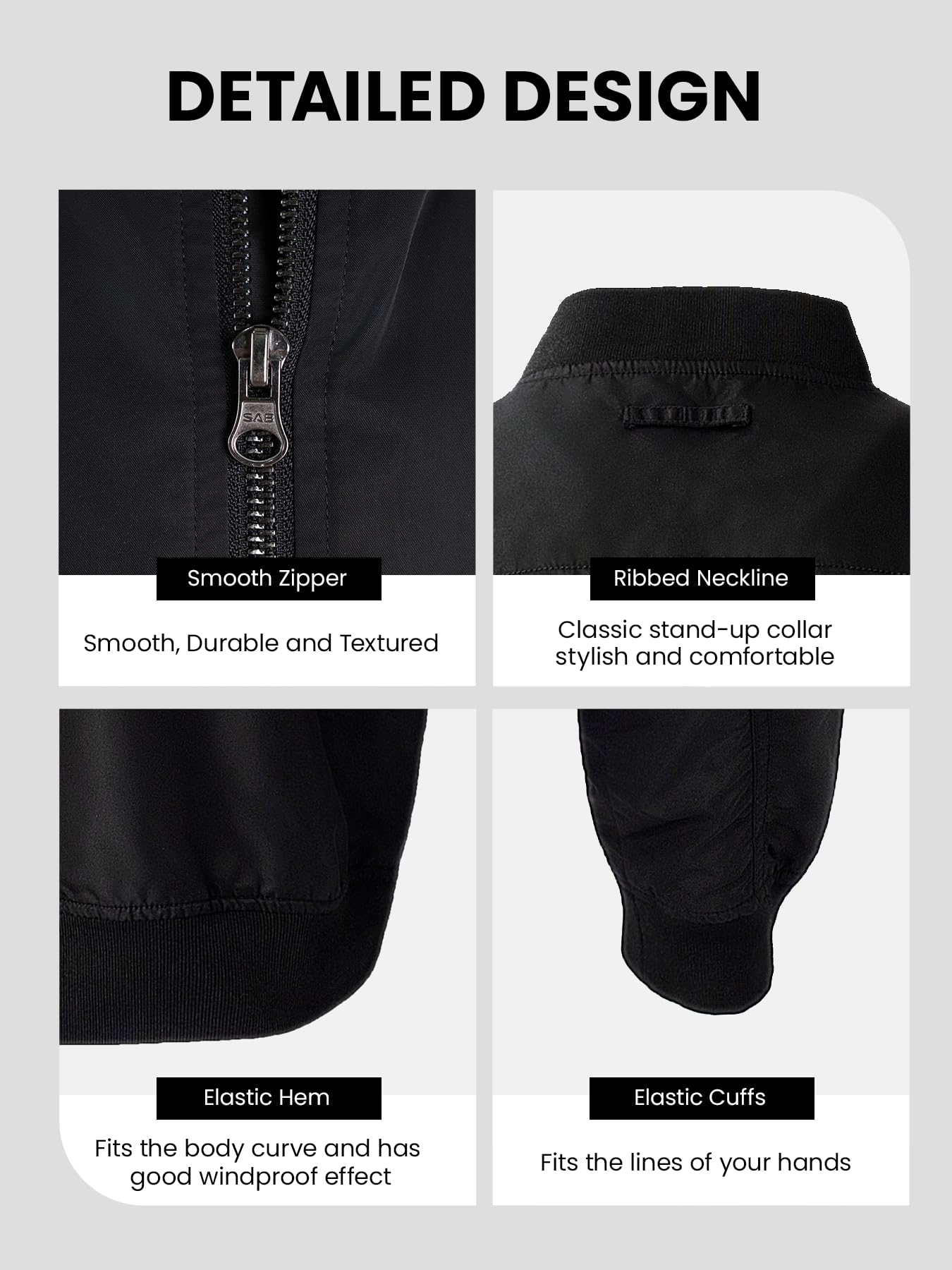Flyplus Men's Bomber Jacket Lightweight Water Resistant