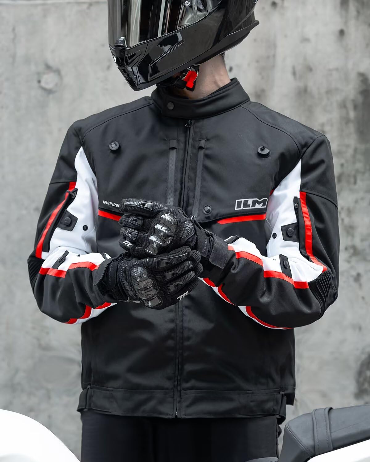 ILM Motorcycle Riding Jacket with CE Armor and Detachable Waterproof Thermal Liner Dual Sport All Season for Men Model JF2