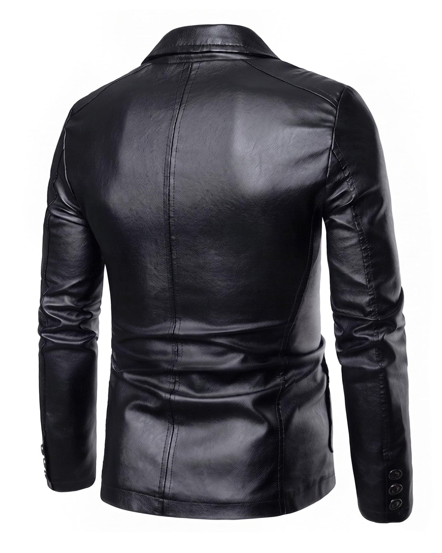 Arkgene Mens Leather Jacket Faux Leather Motorcycle Jackets Blazer for Men Biker Coat Outwear Black M