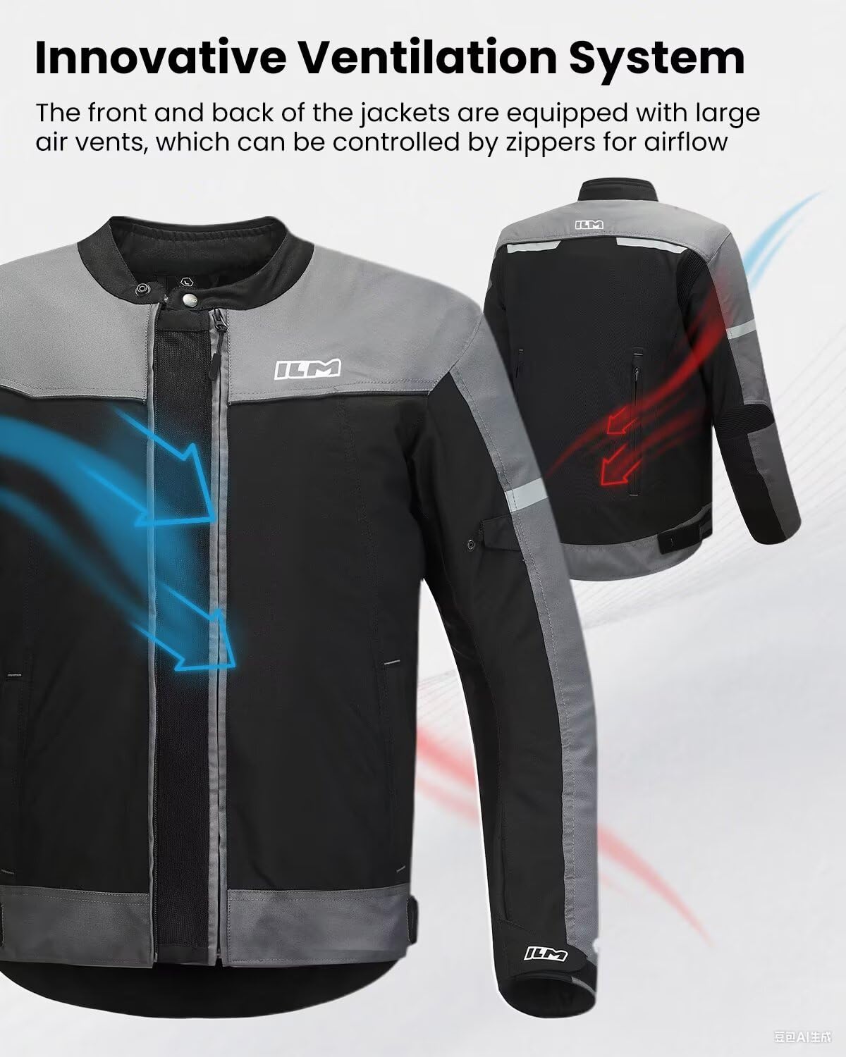 ILM Motorcycle Jacket with CE Armor Detachable Waterproof Liner Dual Sport All Season Riding for Men JF3
