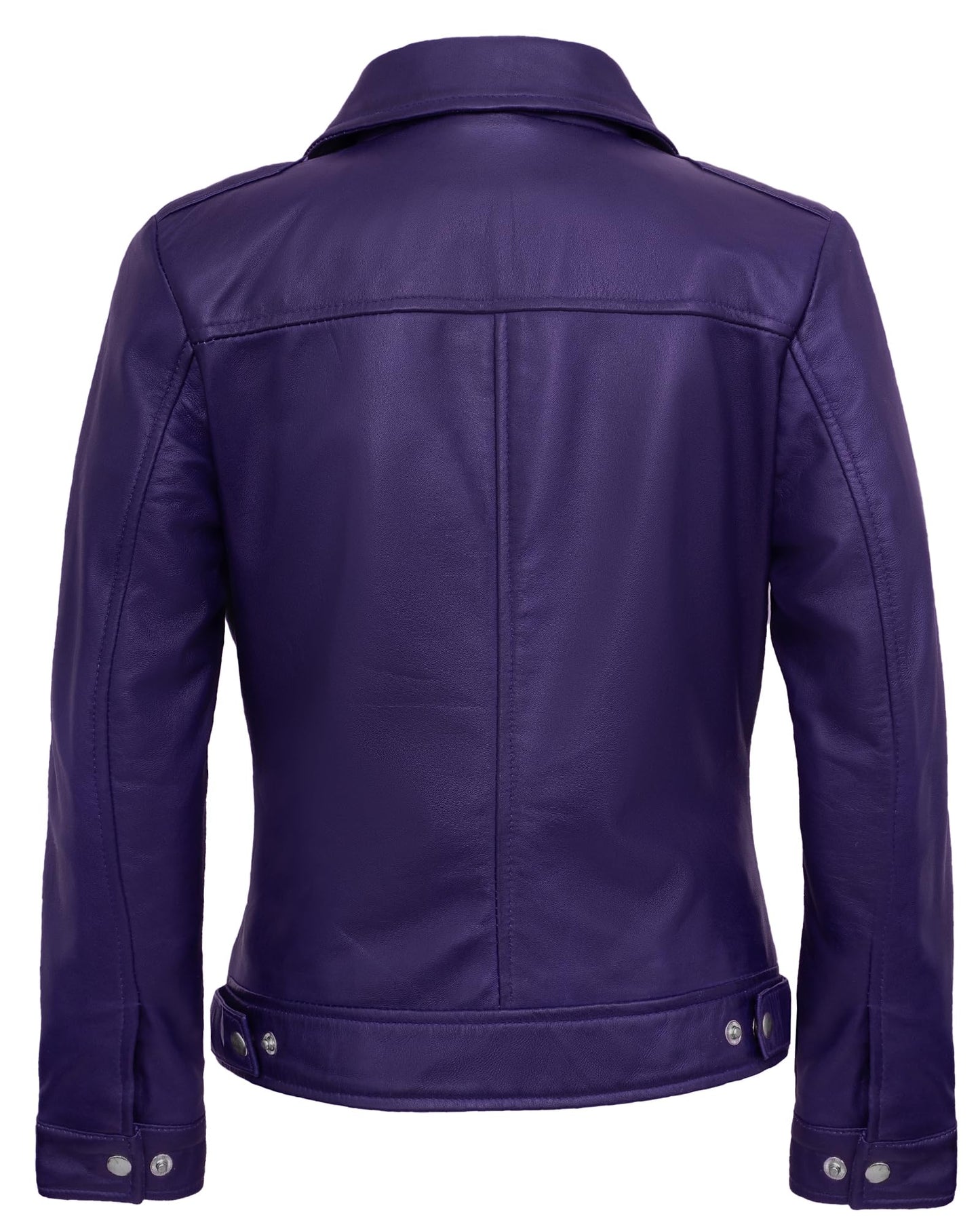 UrbanFocal Purple Real Lambskin Leather Jackets For Women - Vintage Leather Jacket Womens | [101006102] Purple Suzan, S