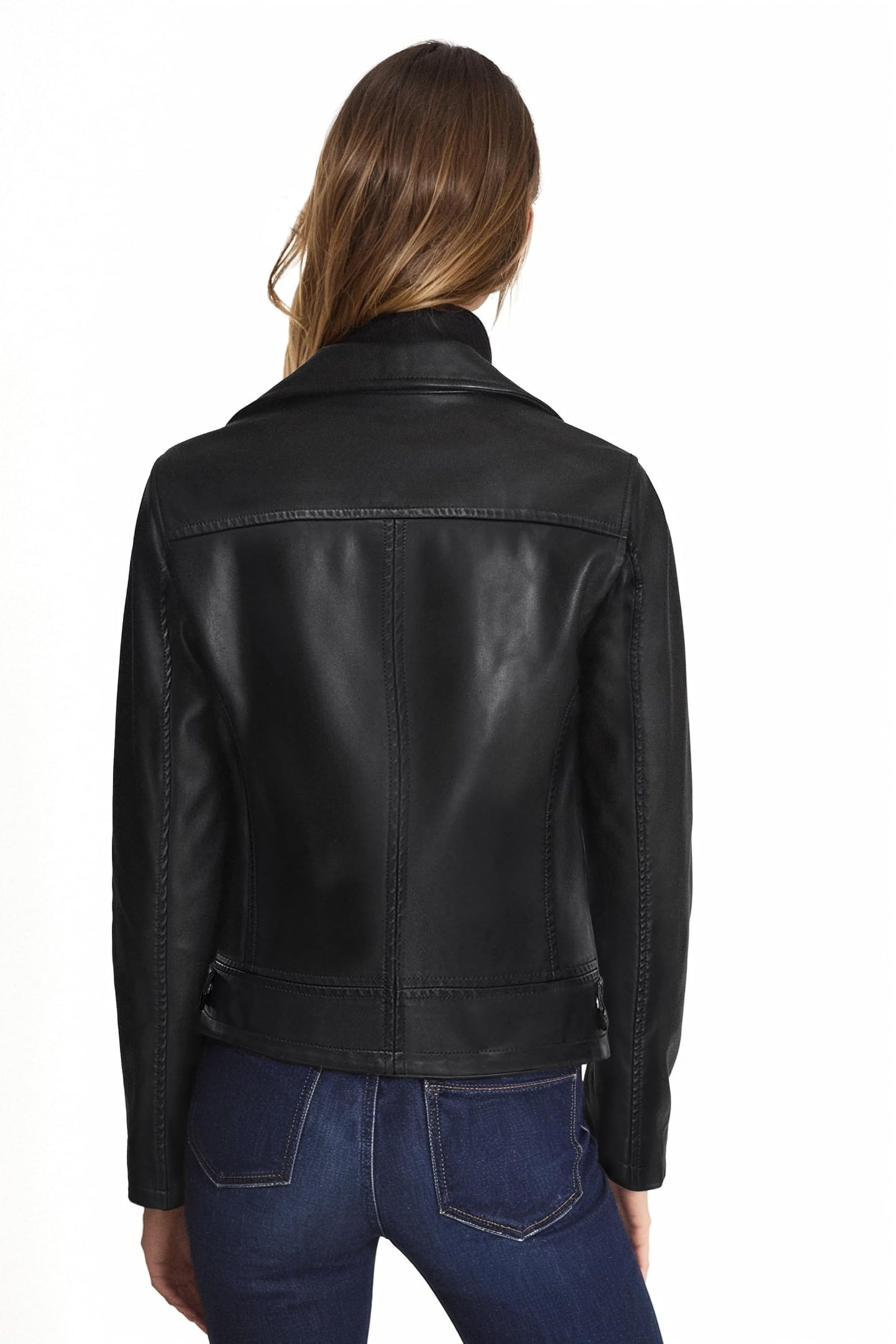 Olivia Miller Women's Faux Leather Moto Biker Jacket Long Sleeve Zip Jacket JK5208 BLACK XL