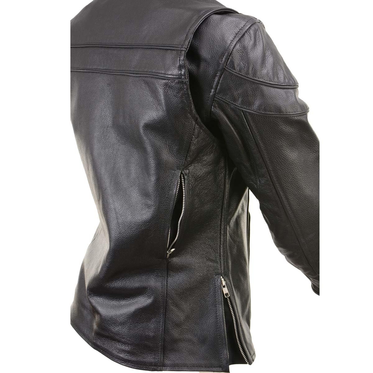 Milwaukee Leather LKL27008 Women's Premium Black Leather Motorcycle Rider Jacket with CE Armor Protection - Medium