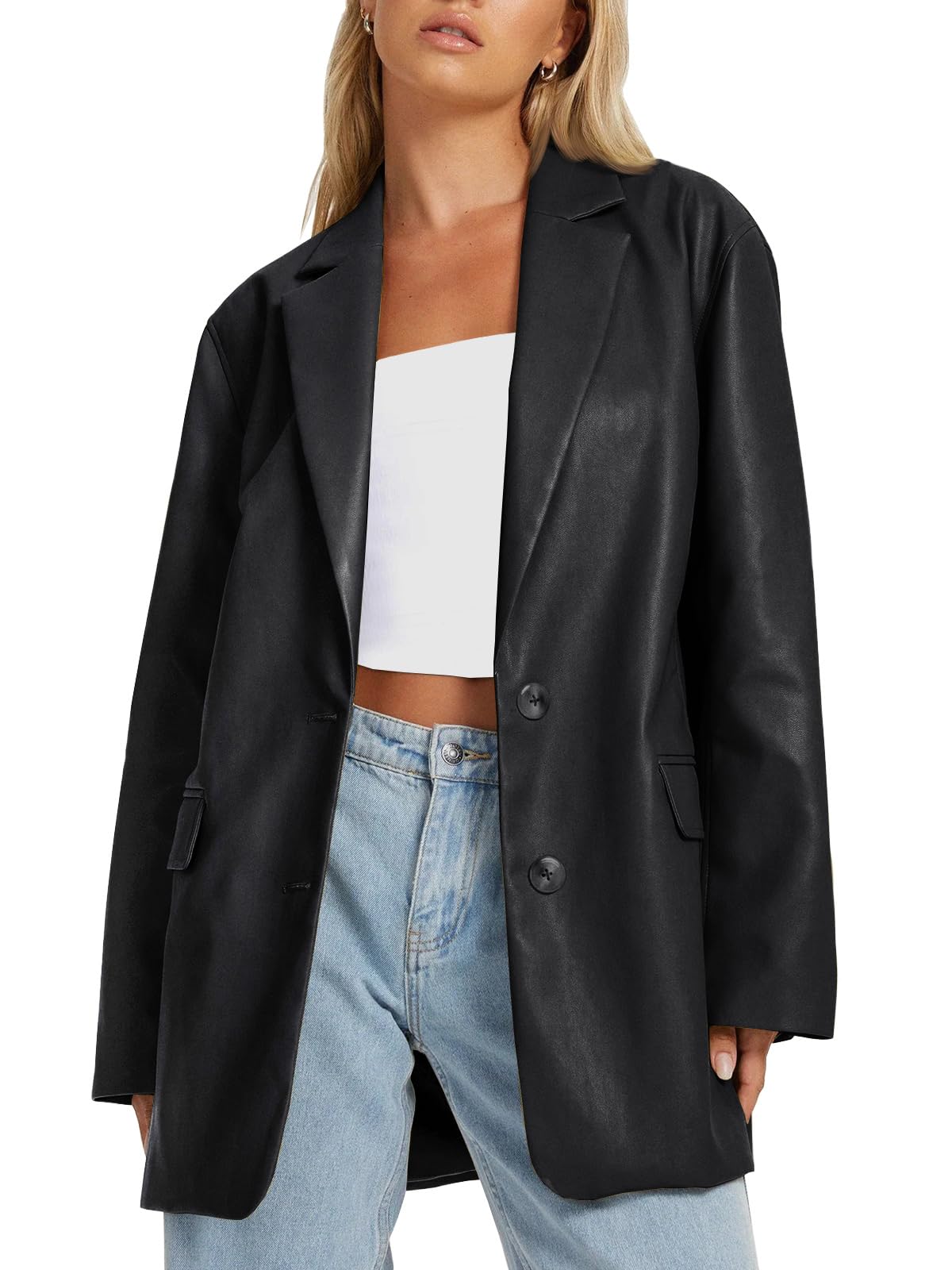 AUTOMET Womens Leather Jackets Faux Coats Bomber Outfit Fall 2026 Black L