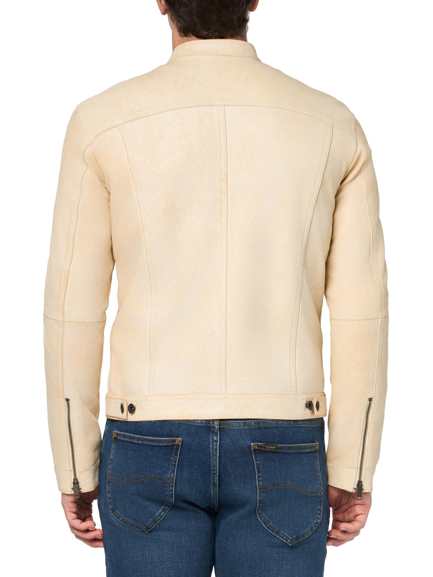 John Varvatos Mens Brando Jacket, Ecru, 44 US