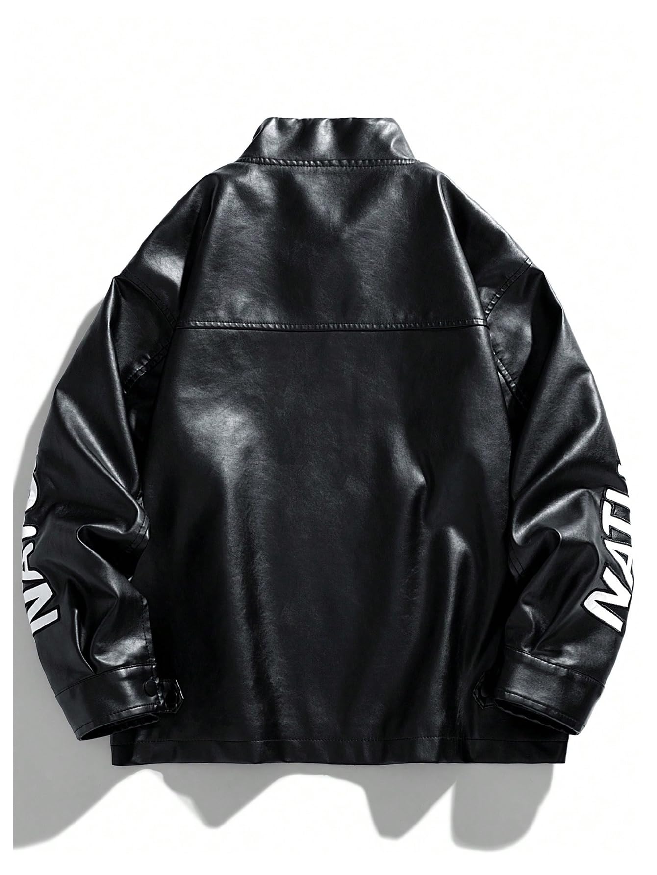 SOLY HUX Women's Faux Leather Motorcycle Jacket Y2k Racing Graphic Bomber Jackets Coat Streetwear Black Graphic X-Small
